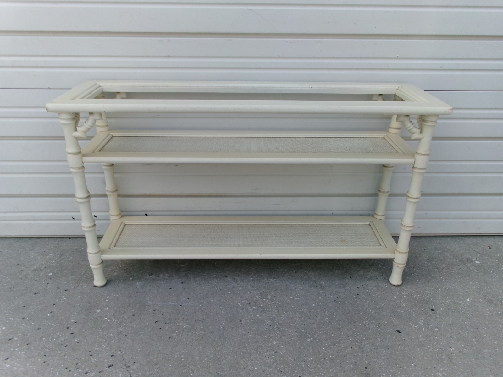 Fretwork Faux Bamboo Console Sofa Table Regency Chinoiserie Chippendale Hallway