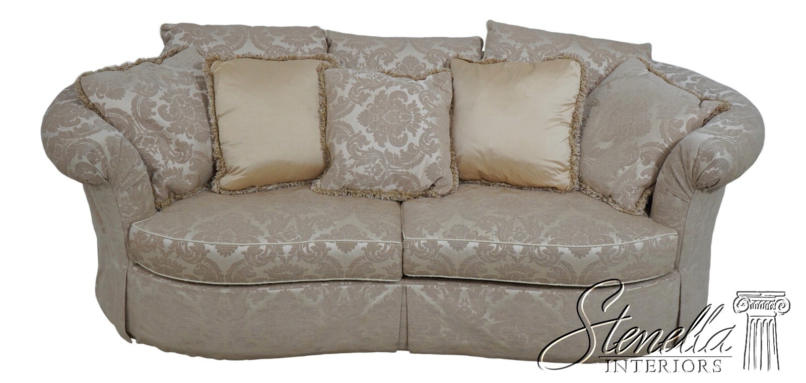 67389: BERNHARDT Upholstered Pillow Back Crescent Sofa