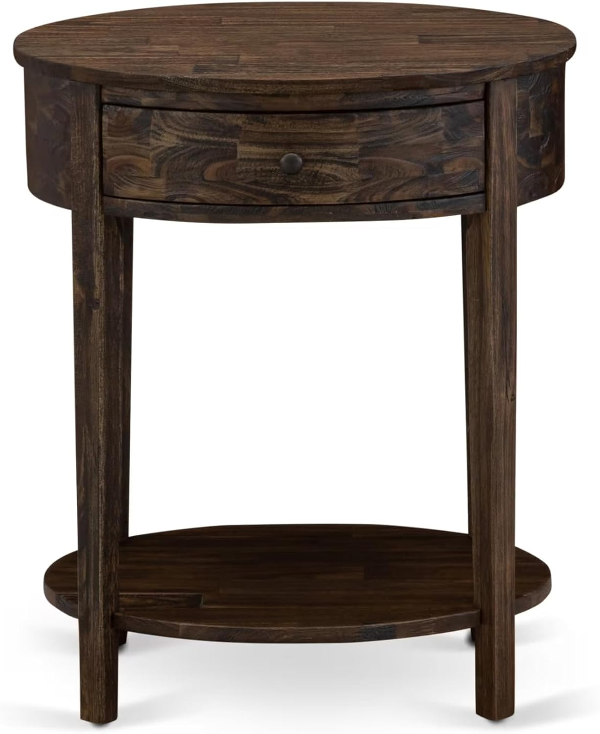 Distressed Jacobean Small End Table with 1 Drawer – Sturdy & Stylish