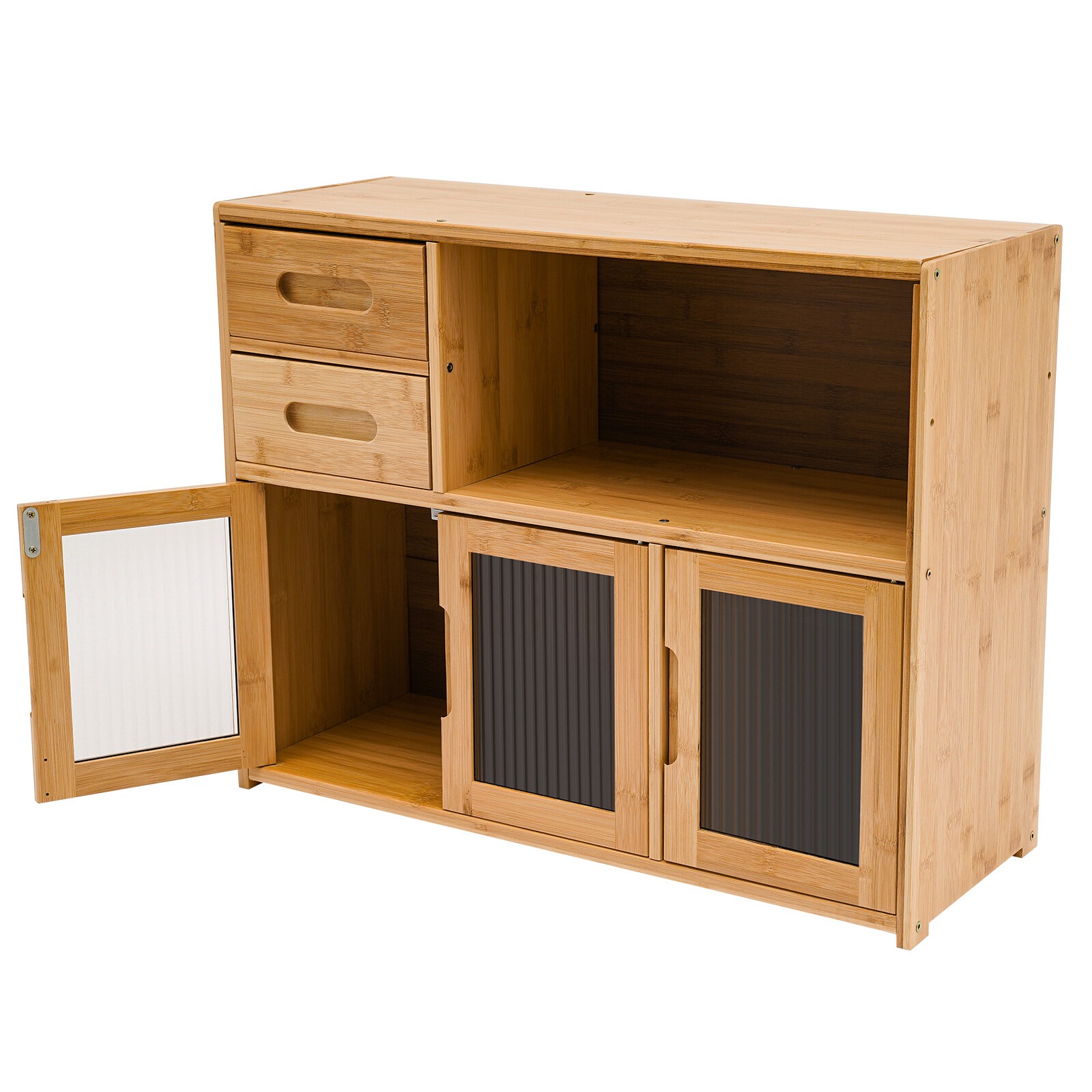 Home Wood Storage Cabinet Kitchen Storage Cabinet Floor Mount Pantry Cabinet