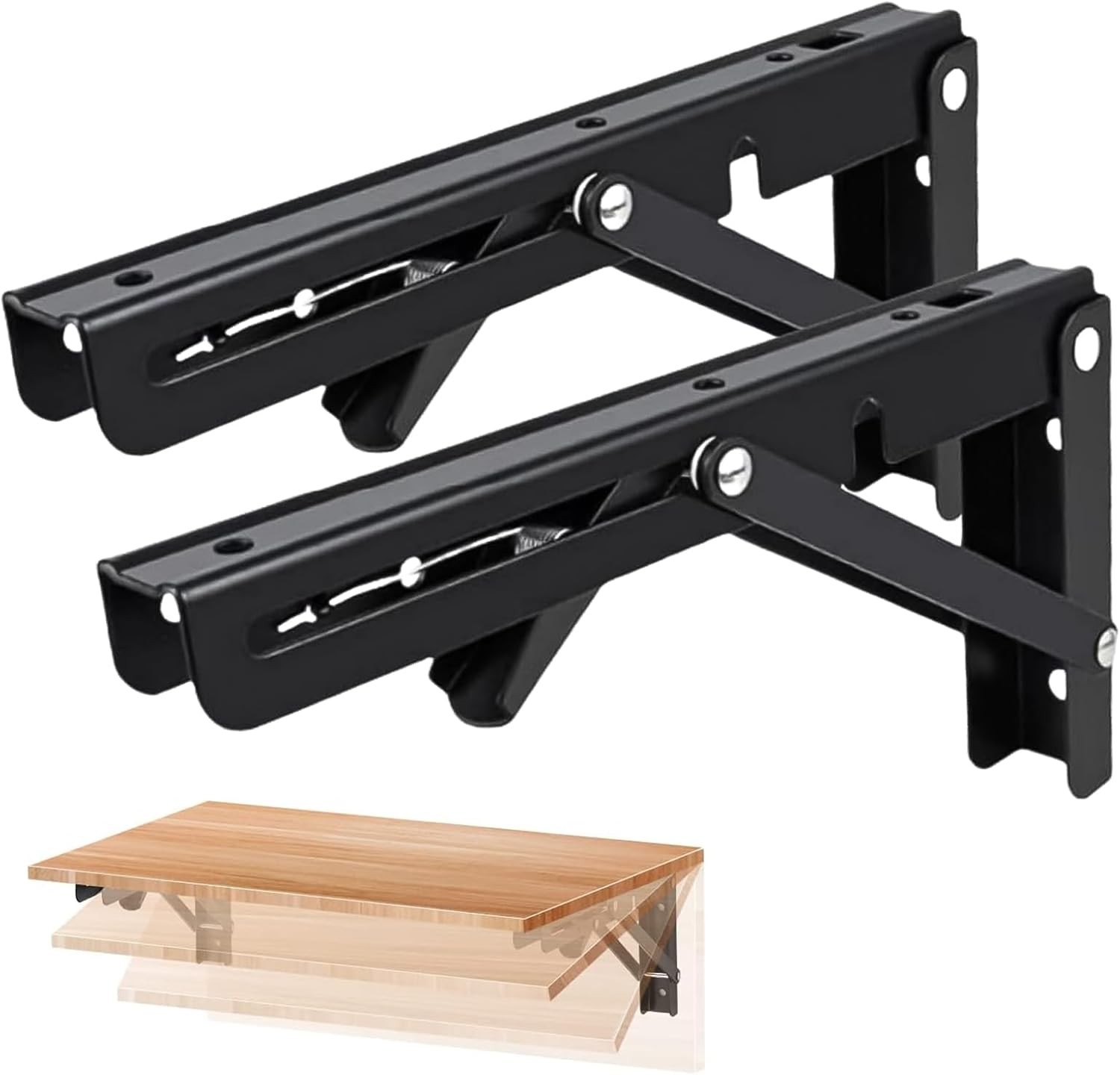 Folding Shelf Brackets 2Pcs Heavy Duty Shelf Brackets Metal Triangle Table