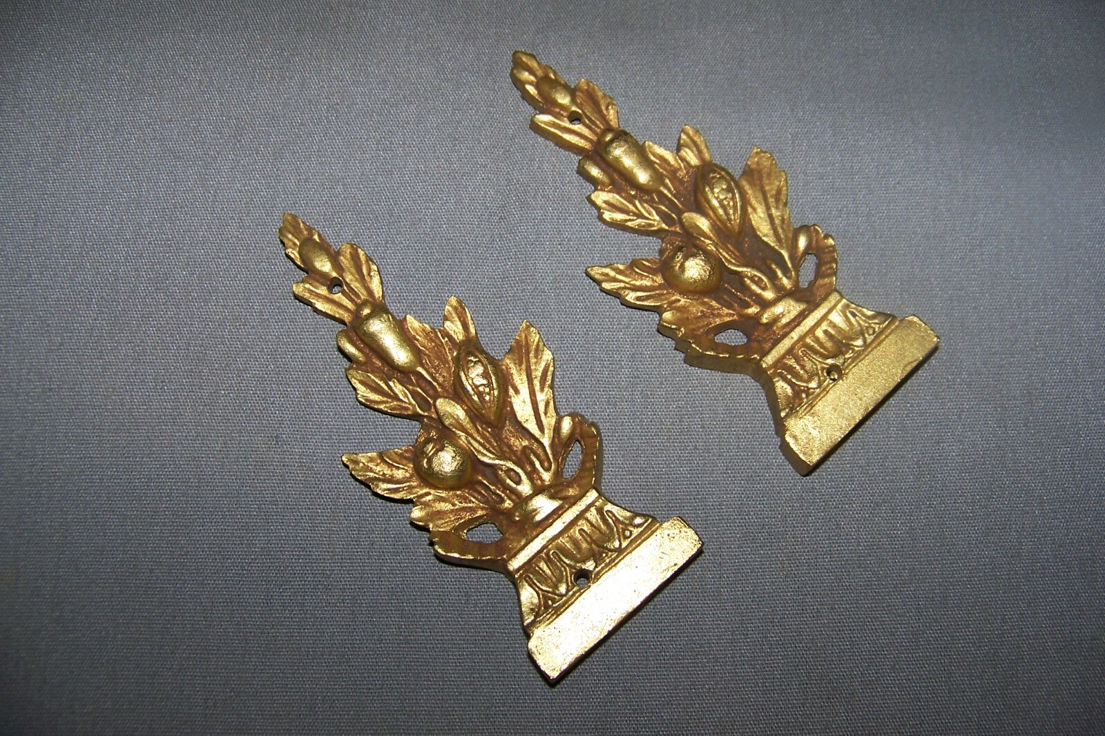 Two, SMALL, Vintage, Solid Brass, Decorative Ormolu – See Tone Description