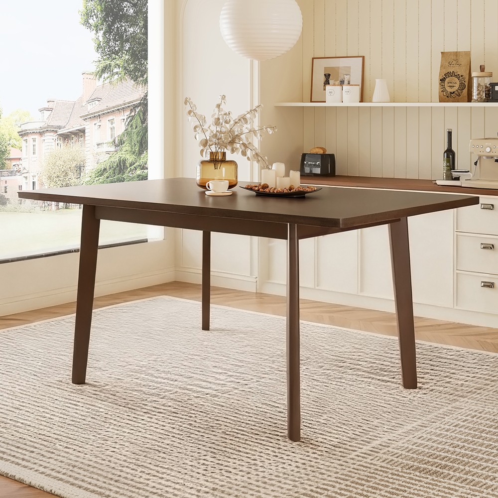 Dining table solid wood frame 450 pounds load-bearing natural wood