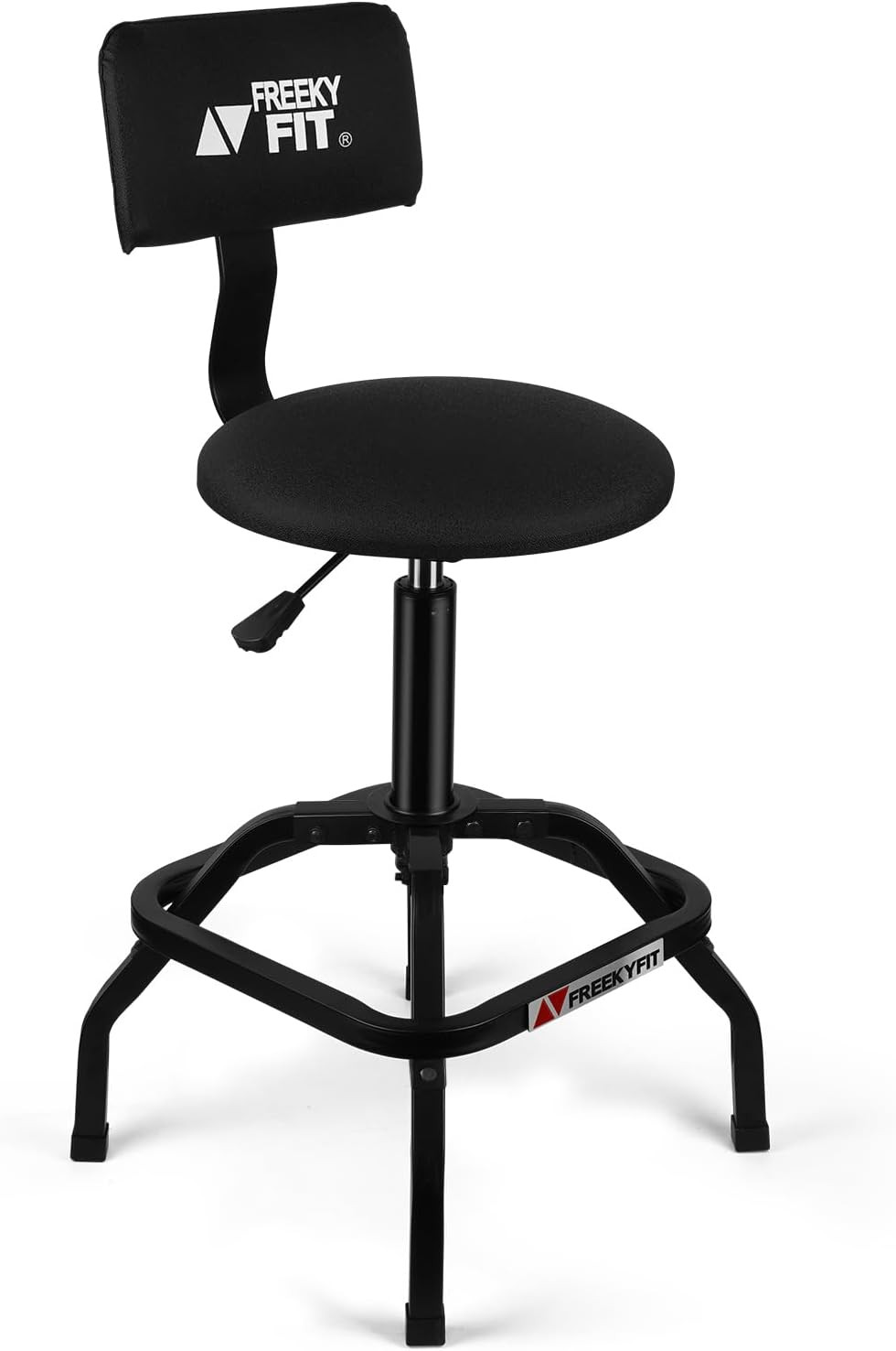 Shop Stool with Backrest, Mechanic Garage Stool for Workshop, Adjustable Shop St