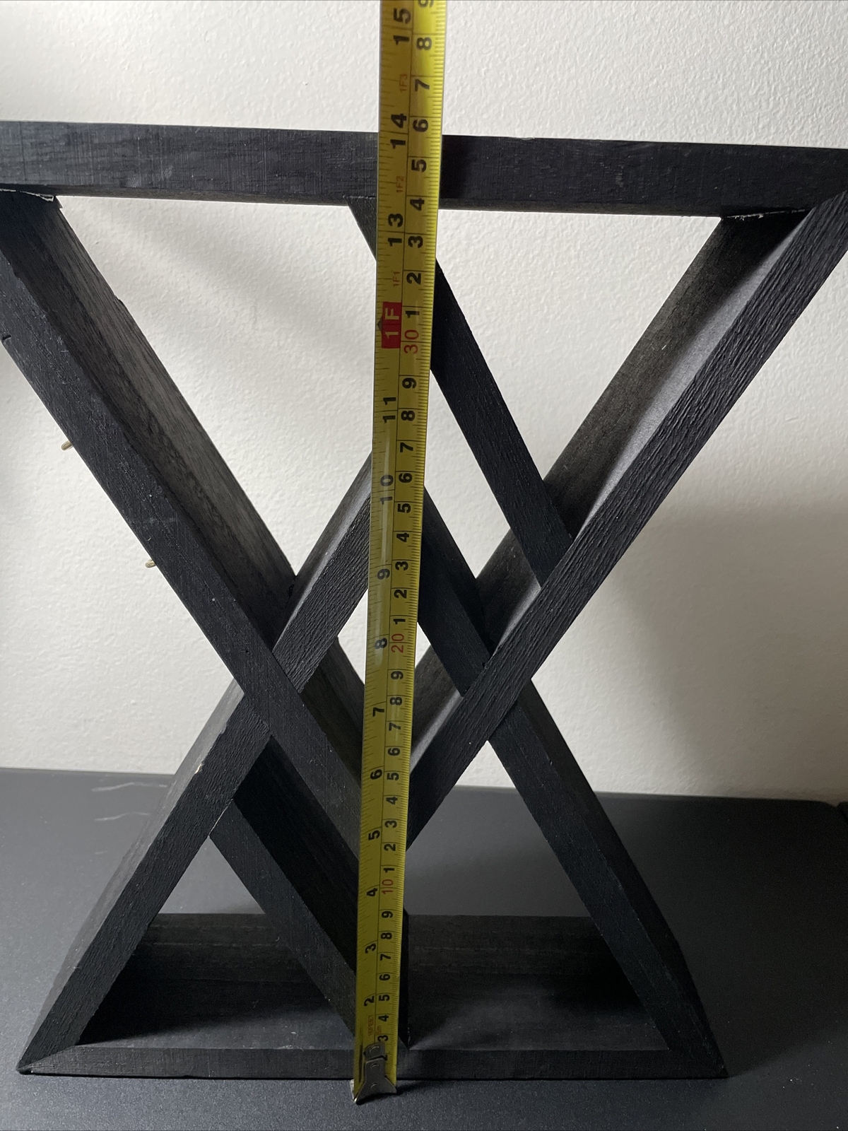Triangle Solid Wood Floating Shelf with Hooks 14″×12″×3″