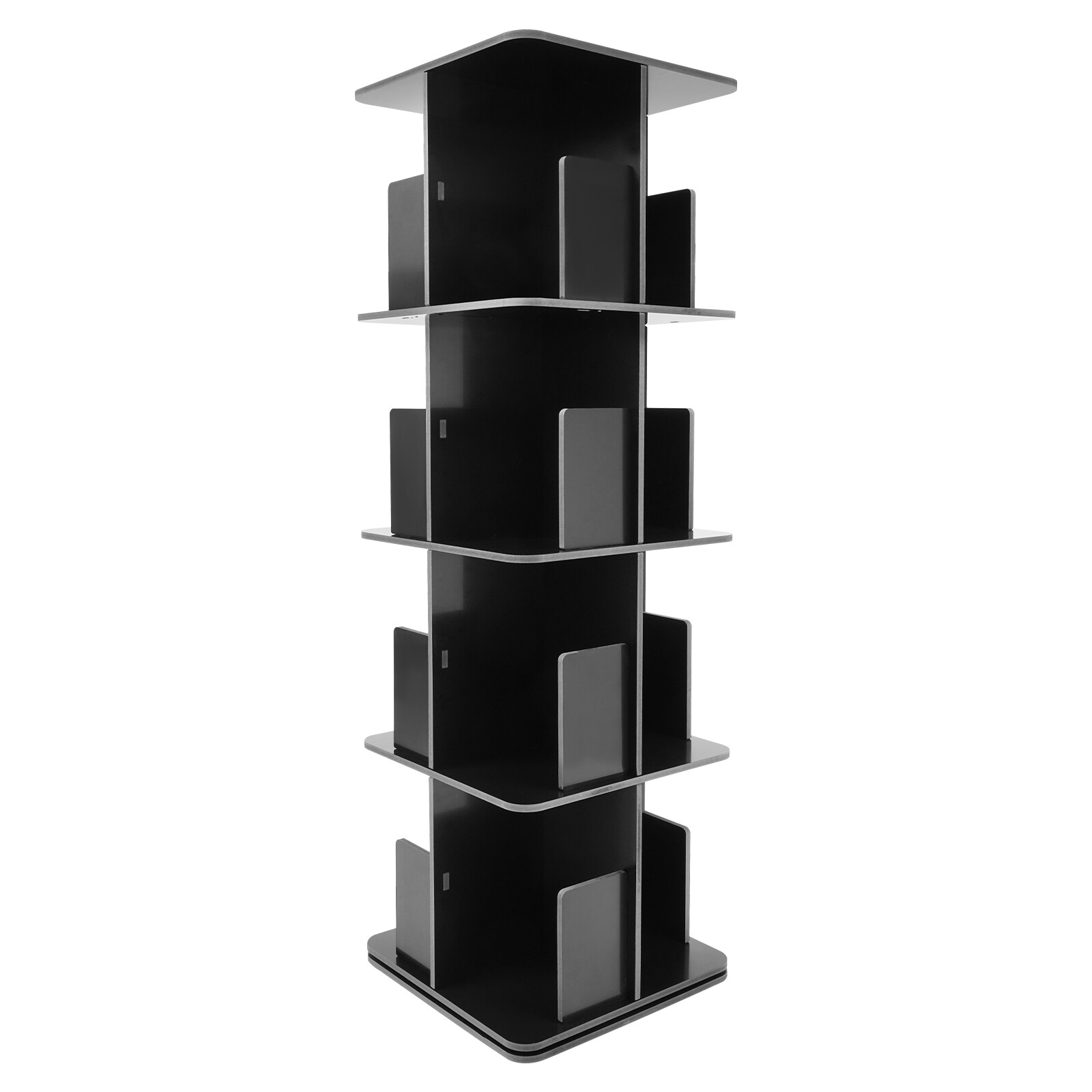 4 Tier 360° Rotating Bookcase Standing Shelf Corner Bookcase Office Shelf 50.5in