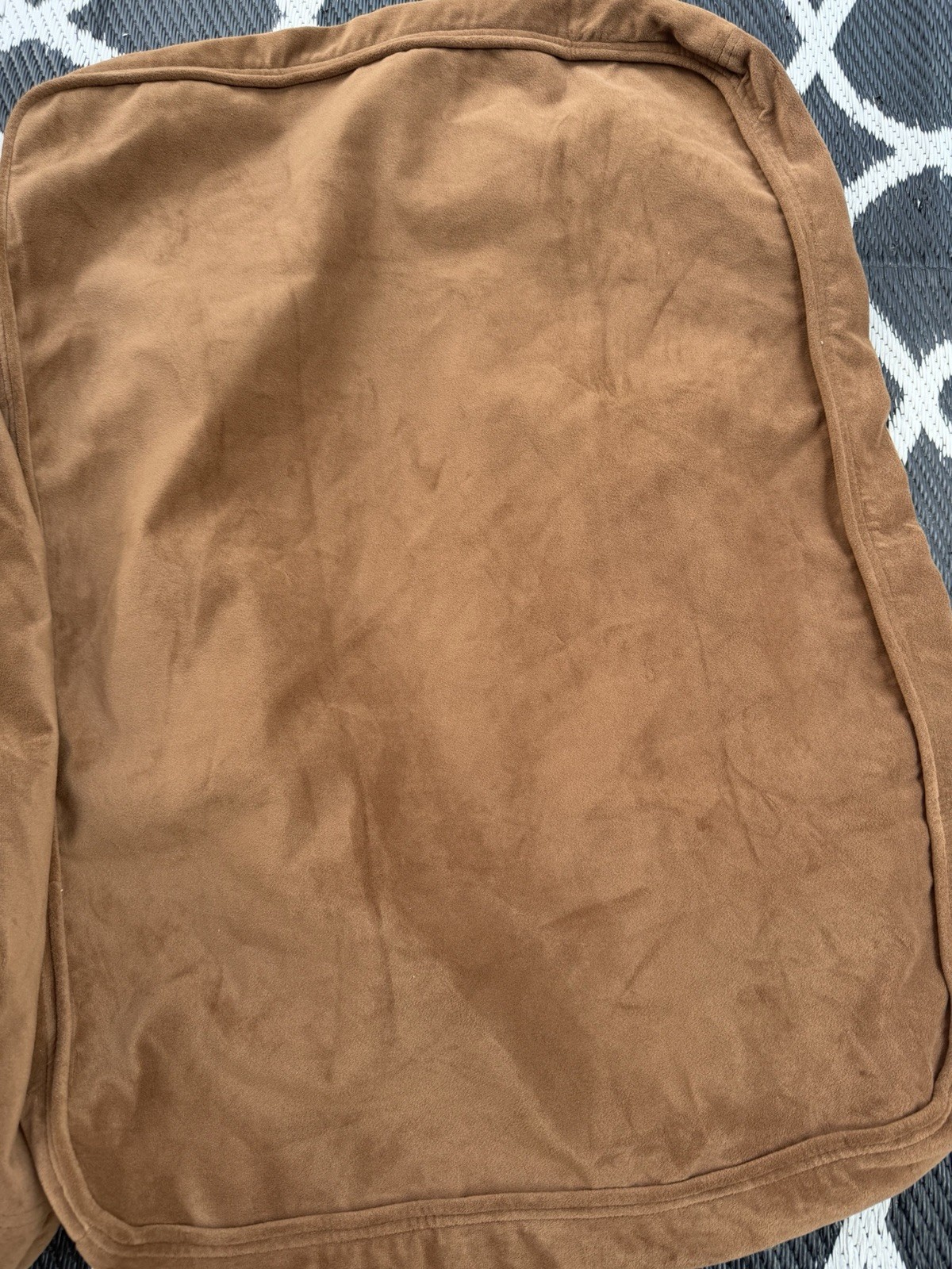 3 Piece Lovesac Sactionals Chocolate Velvet Seat Cover Set Cognac