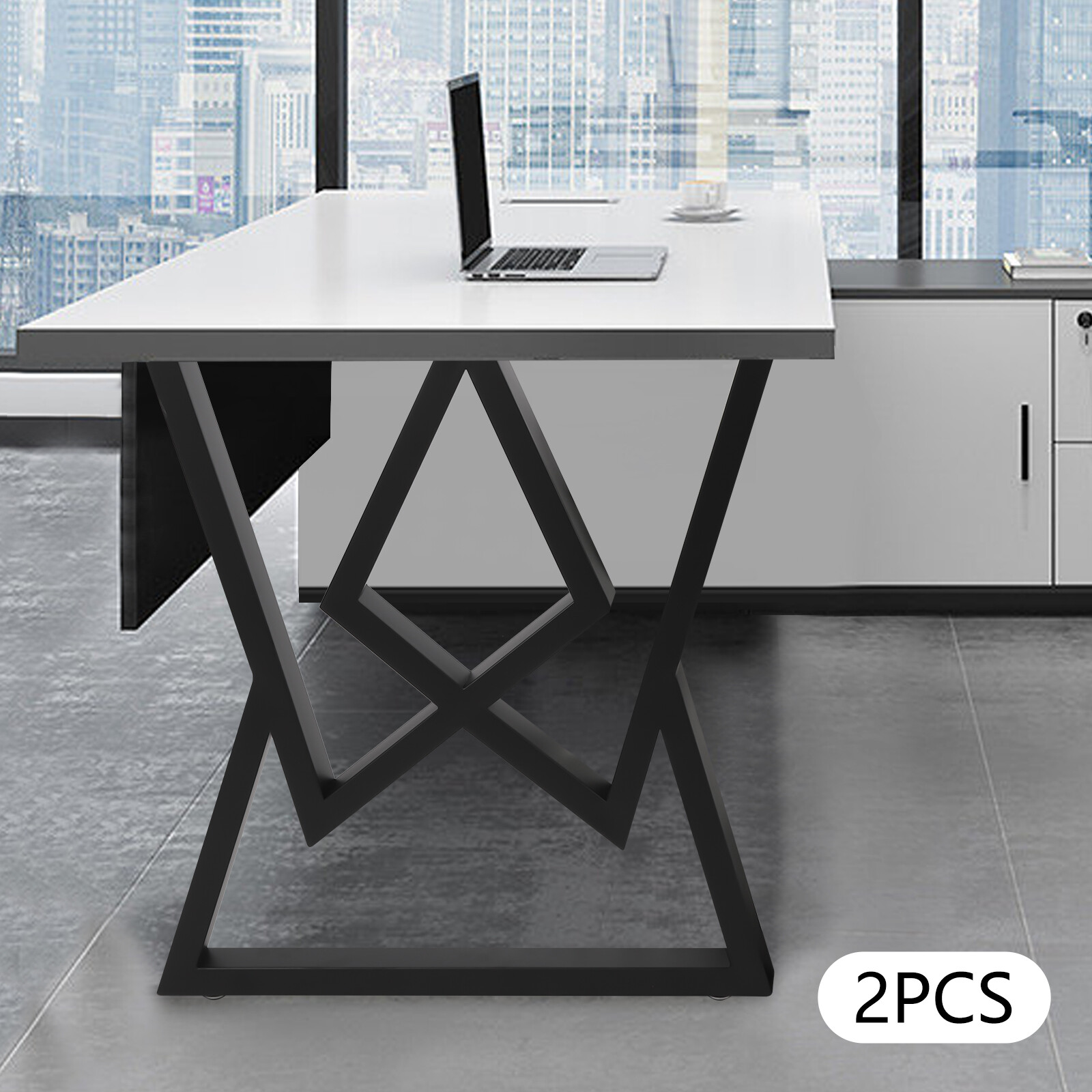 Modern Black Steel Table Legs Set Of 2 24 × 28 In Heavy Duty 440 Lb Capacity