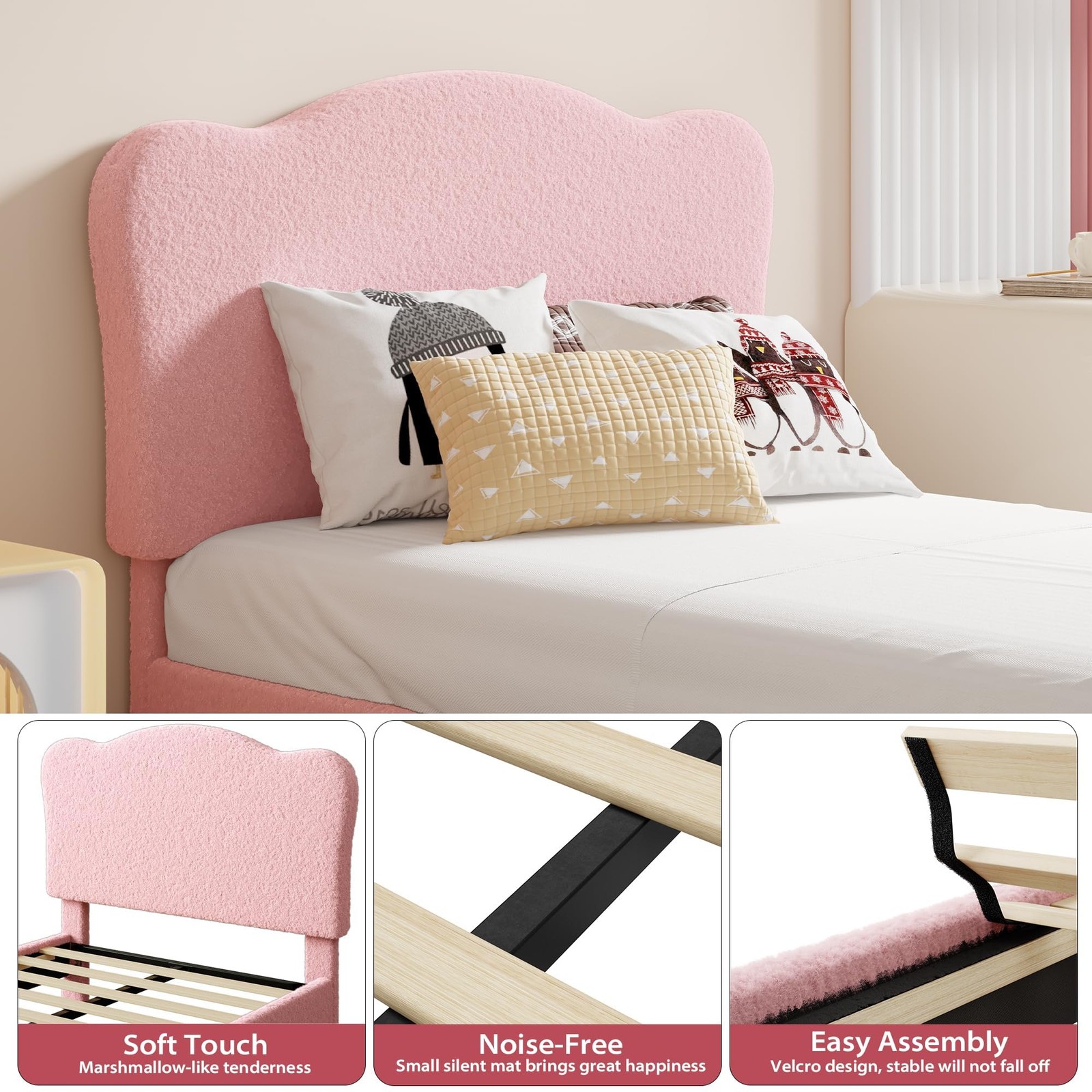 Twin/Twin XL/Full/Queen Size Bed Frame,Upholstered Platform Bed,Easy Assembly