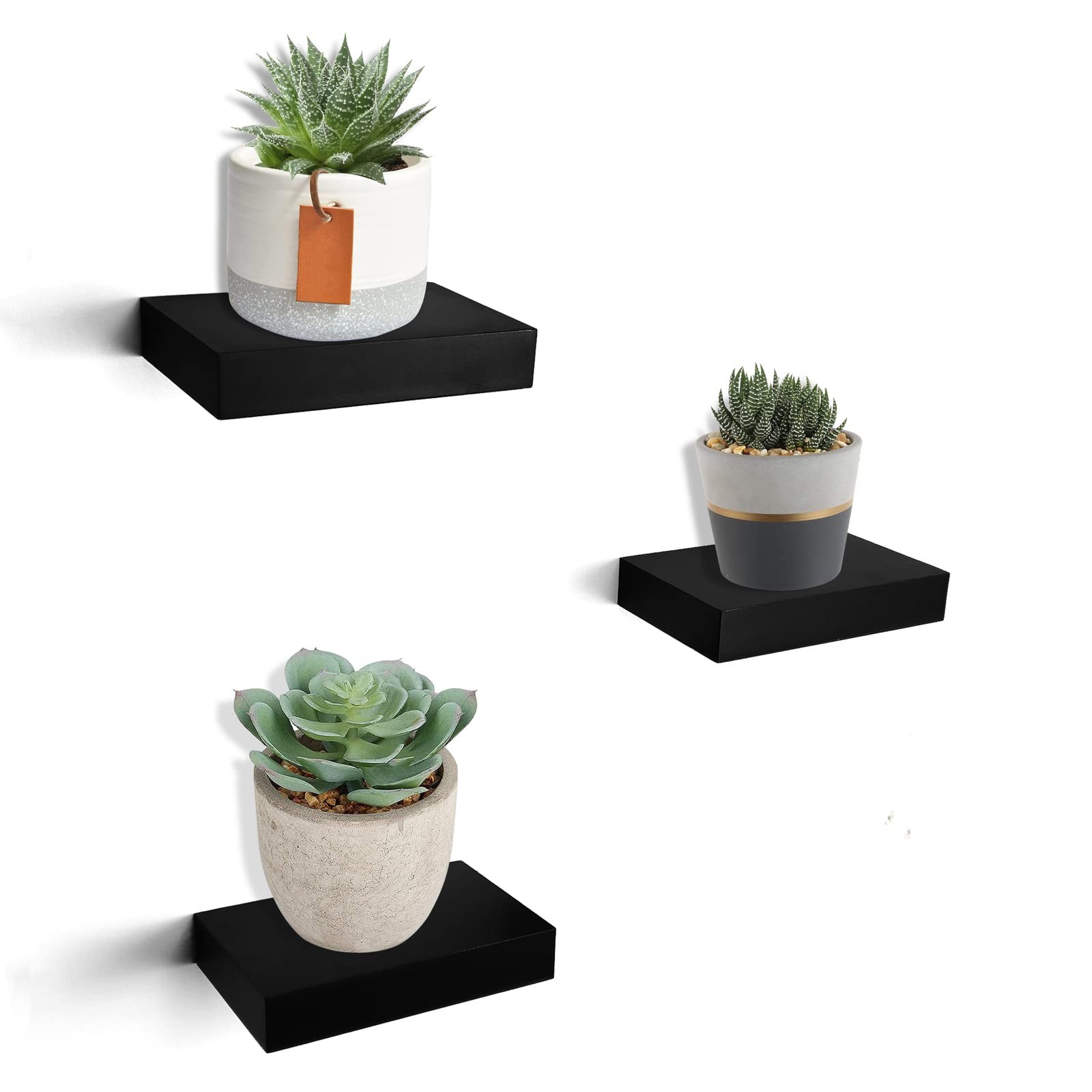 HAO Small Floating Shelf 6 inch Wall Mounted Mini Hanging Display Shelves for