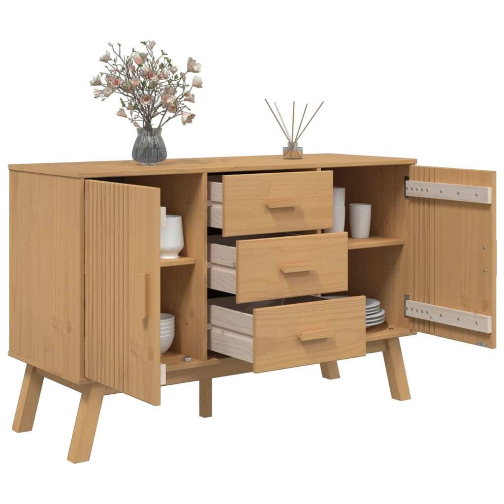 Sideboard OLDEN Brown 44.9″x16.9″x28.9″ Solid Wood Pine