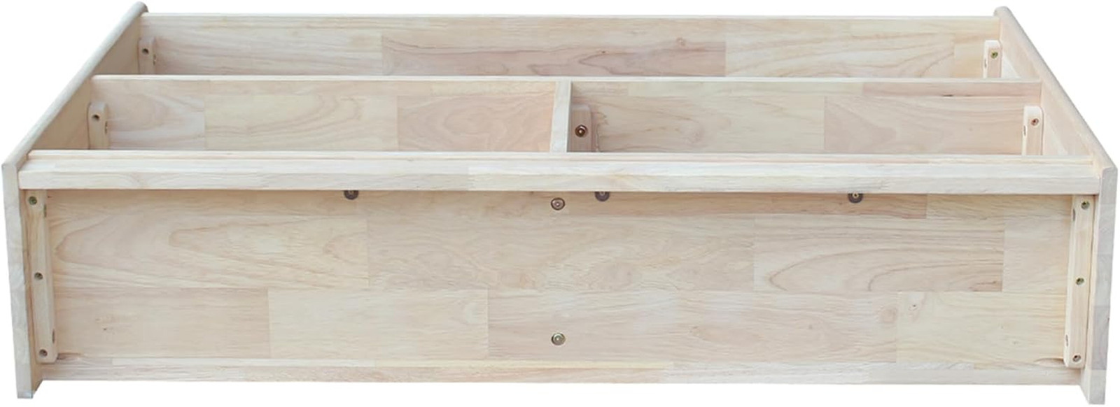 , Abby Divided Bookcase, Solid Real Wood, Sturdy Parawood, Dimensions 11″D X 48″