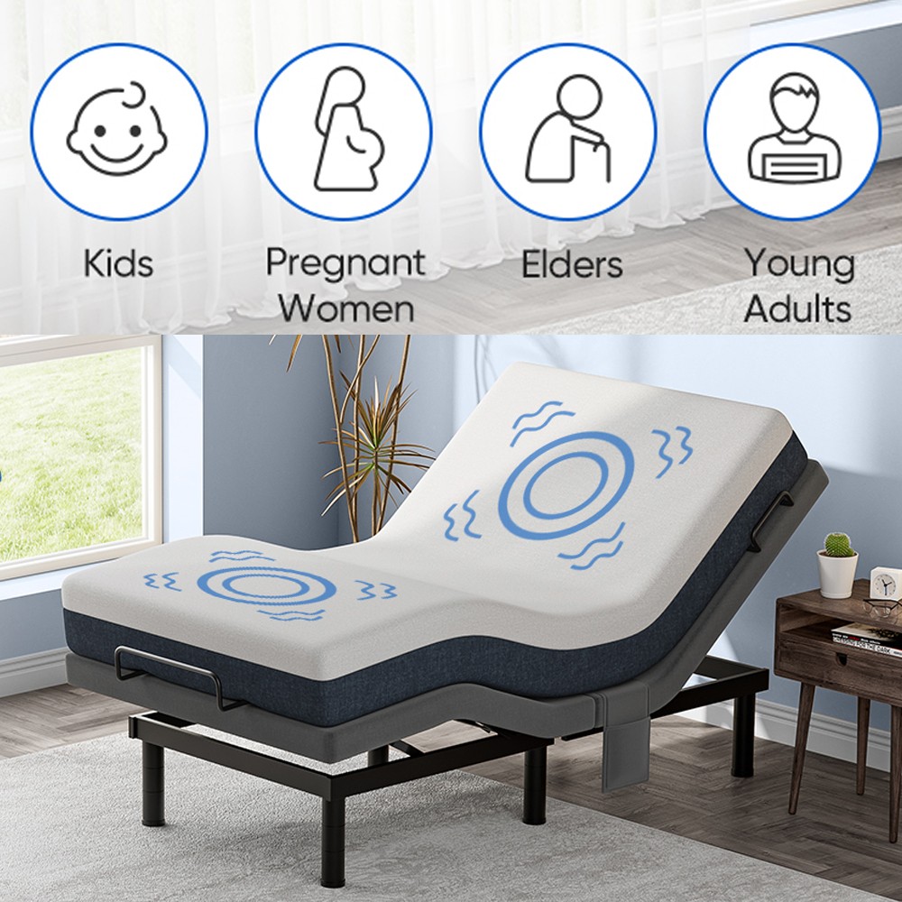 Split King Electric Adjustable Bed Frame Upgraded Power Metal Base Remote 2000LB