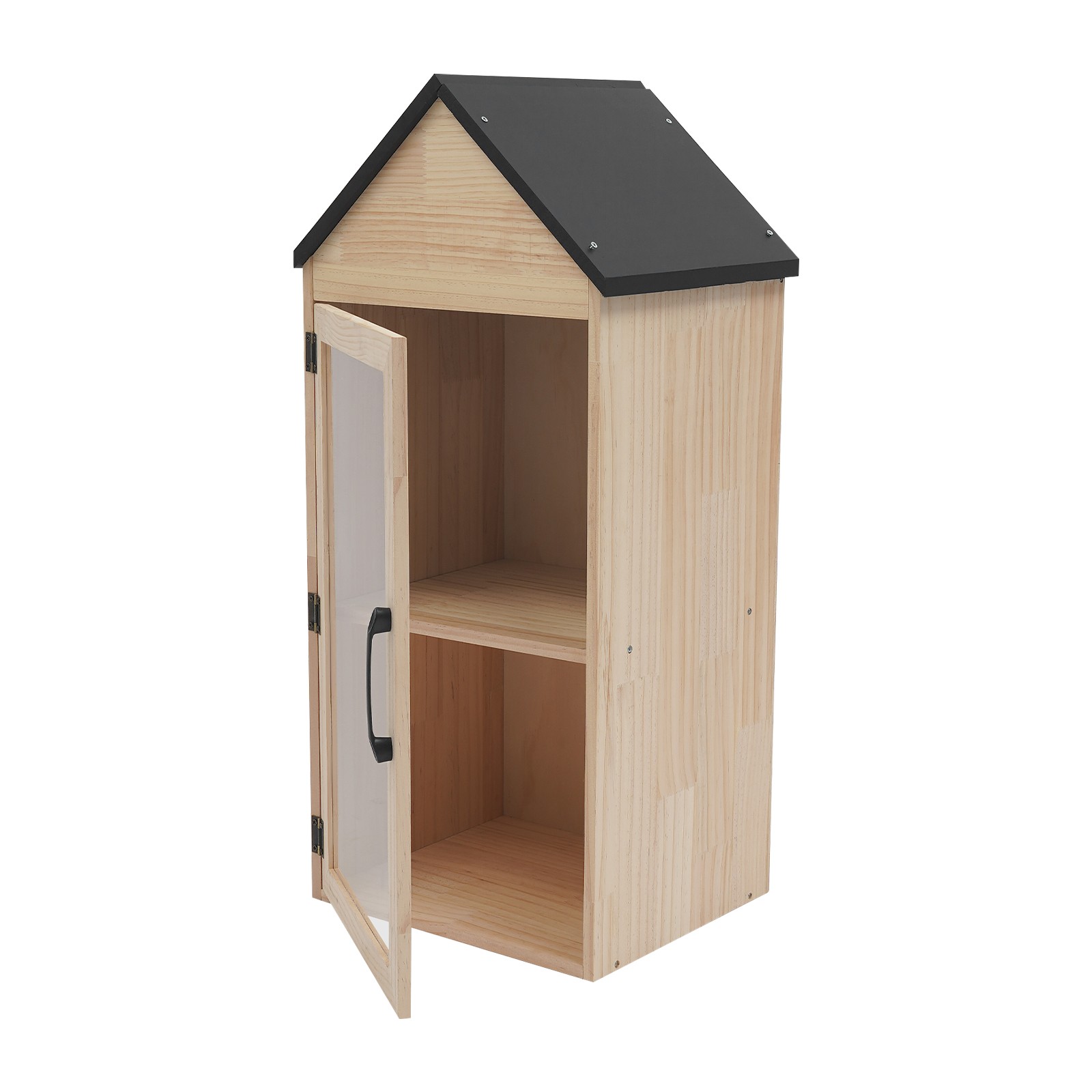 2-Tier Books Storage Box Little Library Cabinet Newspapers Organizer for Schools