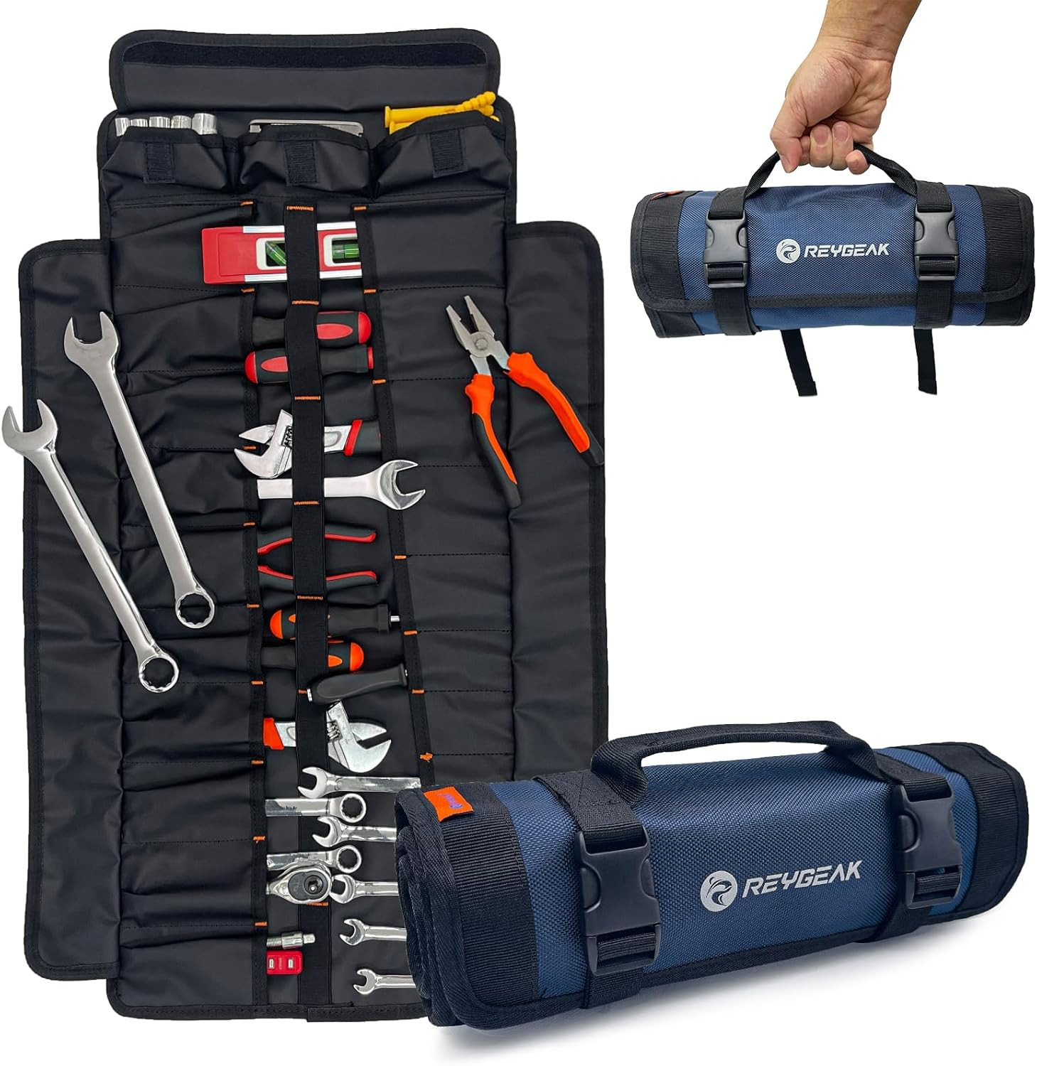 Tool Roll Organizer Heavy Duty Wrench Storage Bag w/ 25 Pocket Professional Use