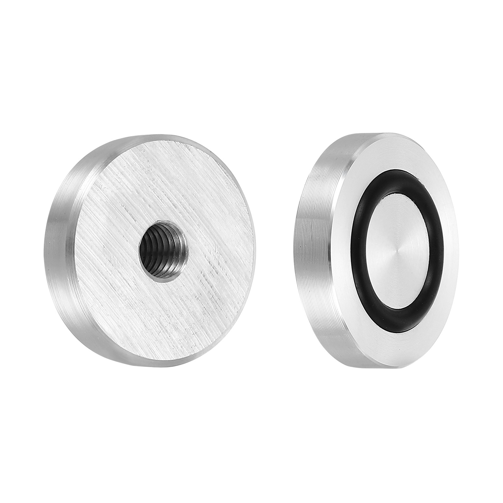 M8 30mm / 1.2″ Dia 8mm Aluminum Disc Glass Top Adapter with Rubber Ring 4pcs