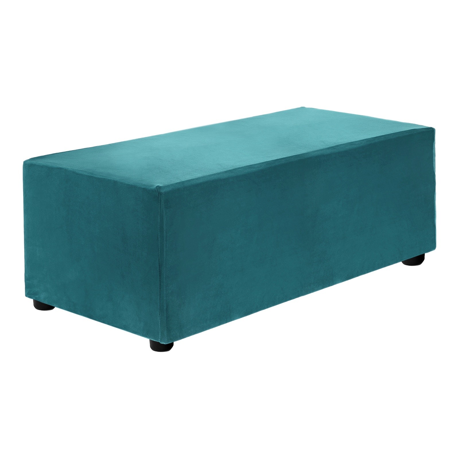 Stretch Foot Stool Cover Rectangular Fit Long 32.68″-39.76″, M-Large, Blue