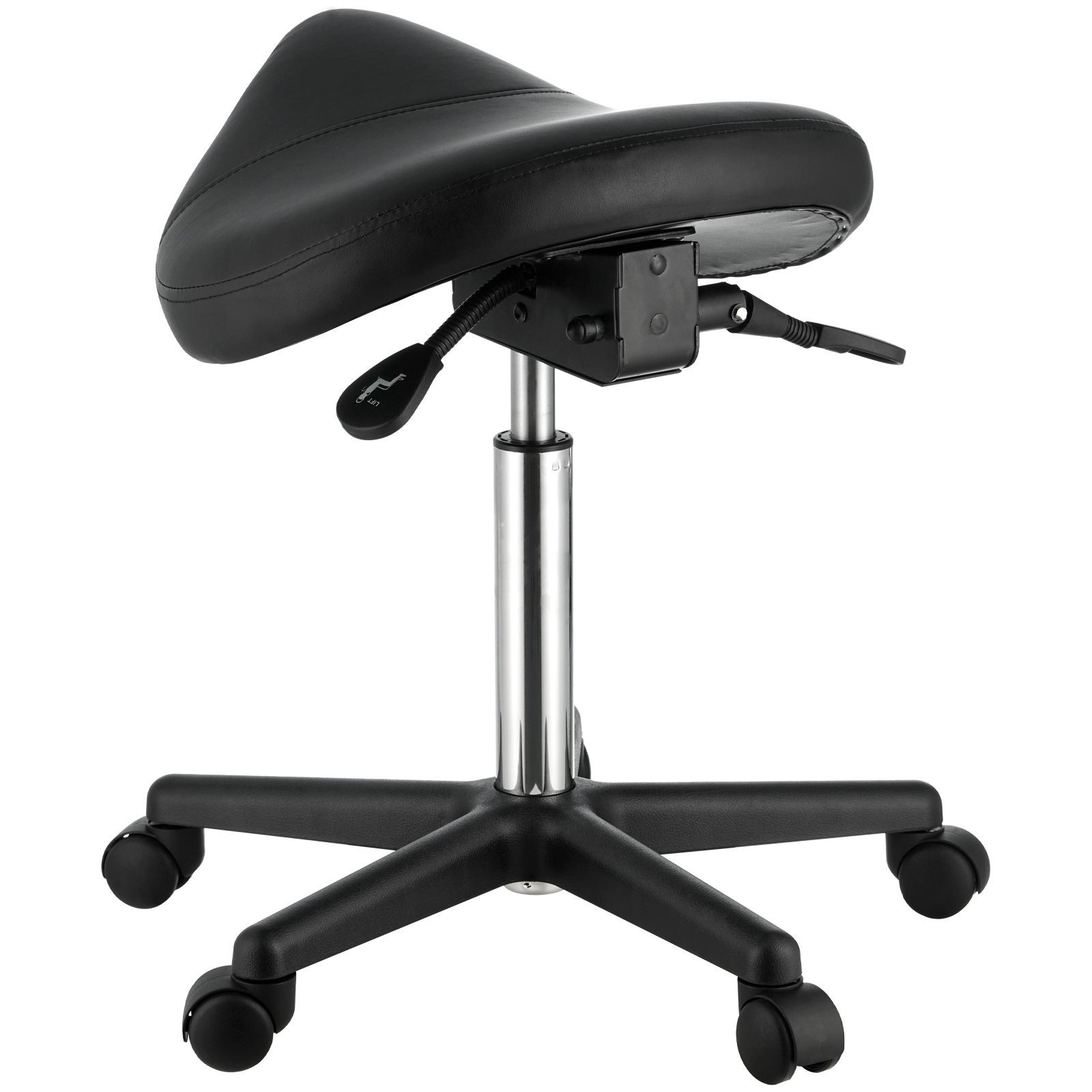 Saddle Stool 400lb Swivel Wheel Height Adjust