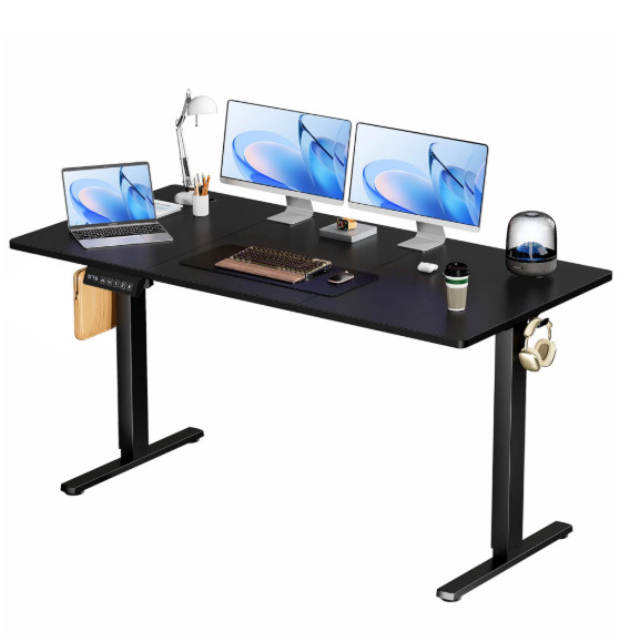 CONCETTA Electric Standing Desk Height Adjustable 63×24 Home Office Black