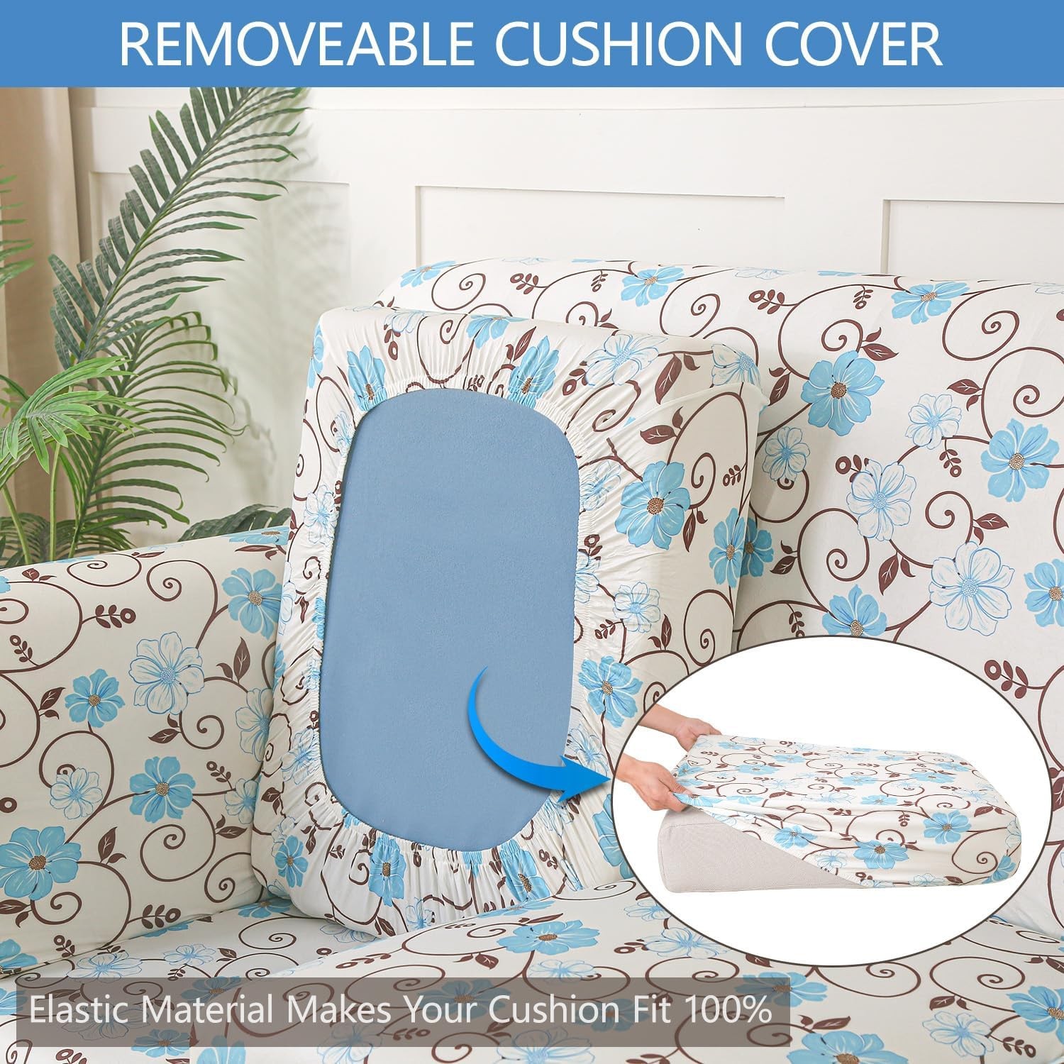 Stretch Printed Sofa Cover Couch Covers, 2-Piece Armchair Cover with Separate…