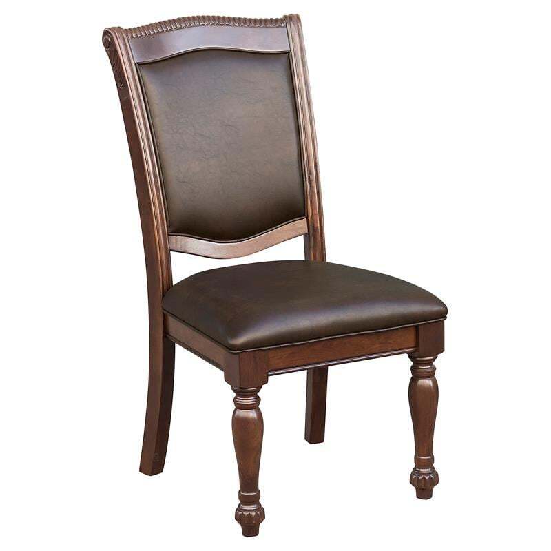 Pemberly Row 19.2″ Traditional Wood Dining Side Chair in Brown Cherry (Set of 2)