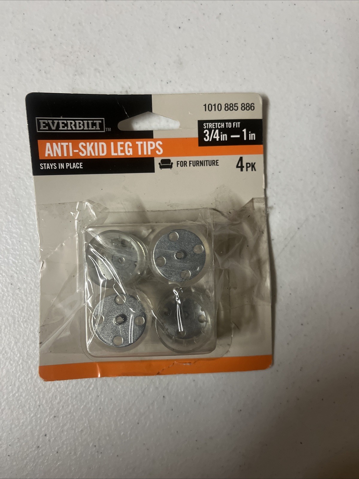 (4-Pk) Everbilt Round Anti-Skid Leg Tips Clear 7/8″ 41-H1026