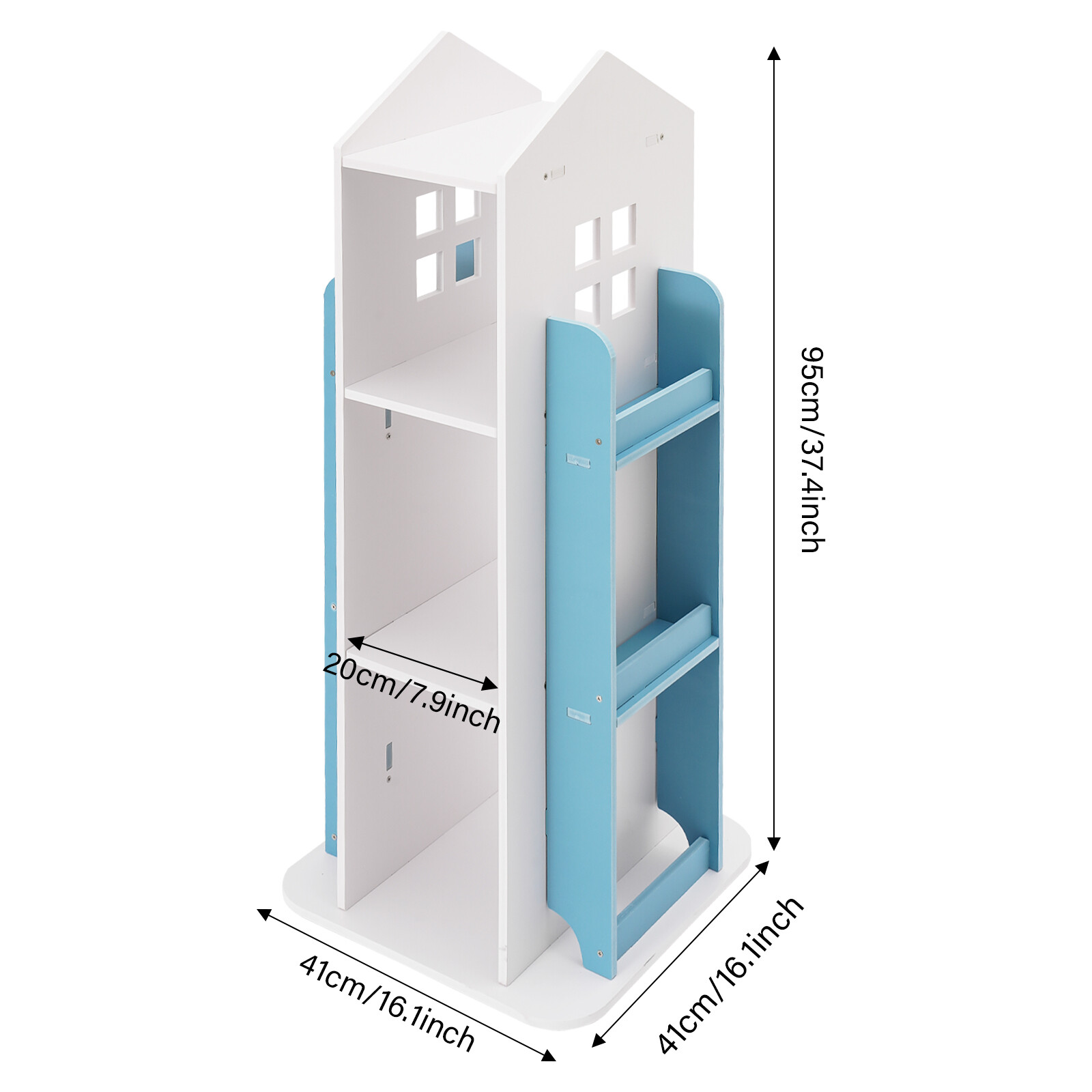 Kids Bookshelf, Rotating Book Organizer, 360° Rotating Children’s Bookshelf