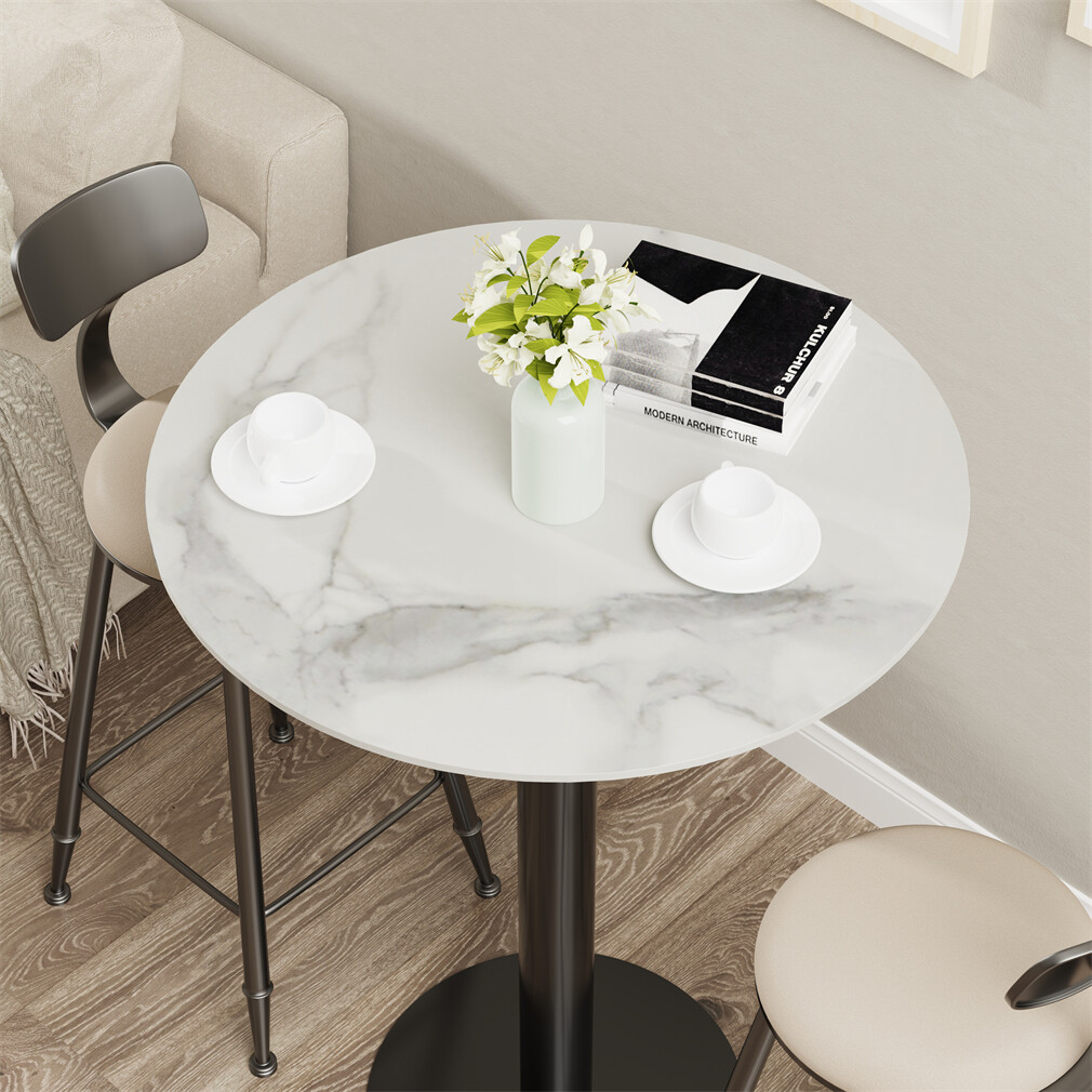 Unique Round Bar Table Sintered Tall Bistro Pub Table Dining Coffee Table 105cm