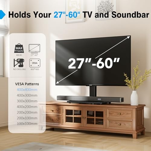 Universal TV Stand – Table Top TV Stand for 27″-60″ Universal Tabletop TV Stand