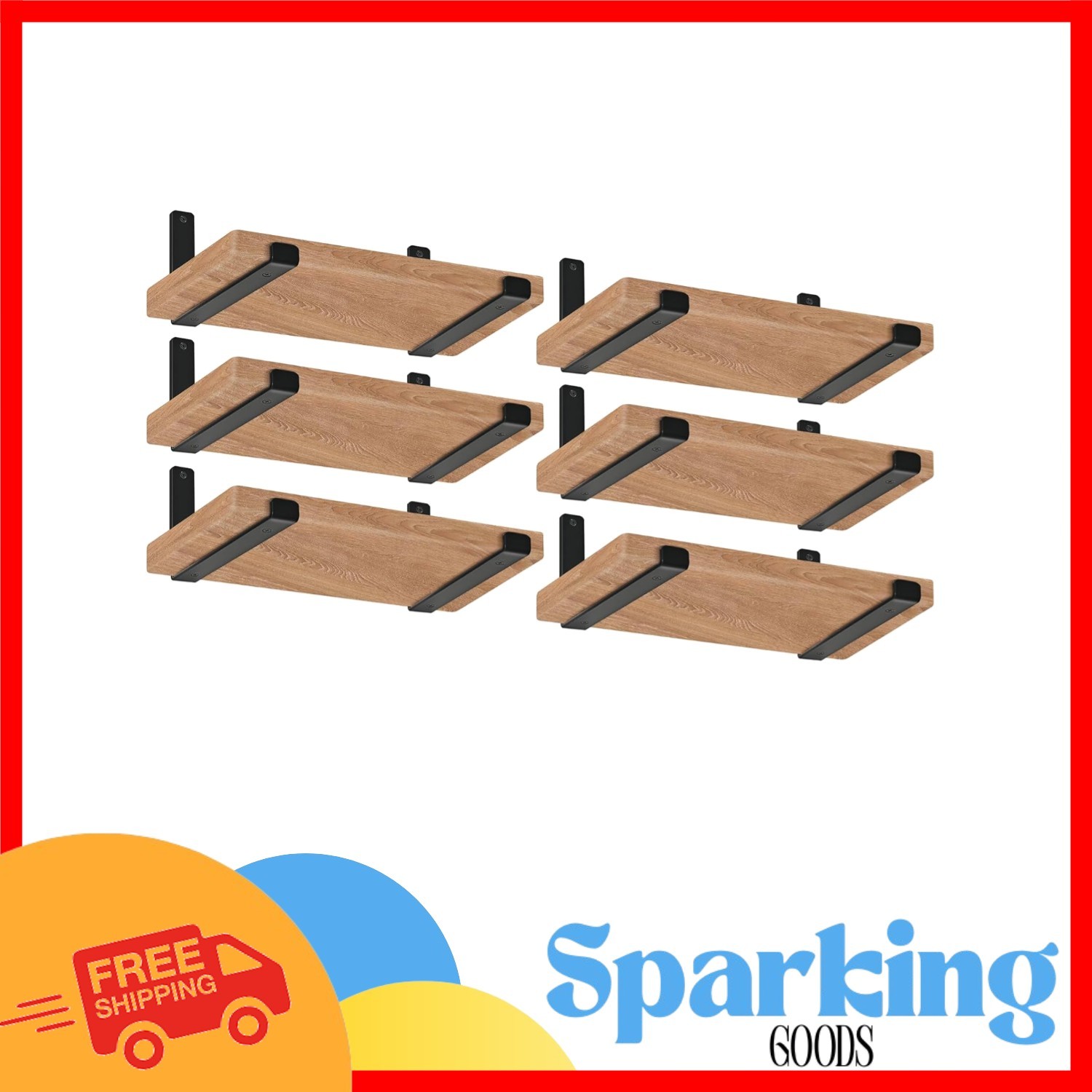 Rustic 11.25″ J Lip Shelf Brackets – Heavy Duty Floating Shelf Support 12 Pack