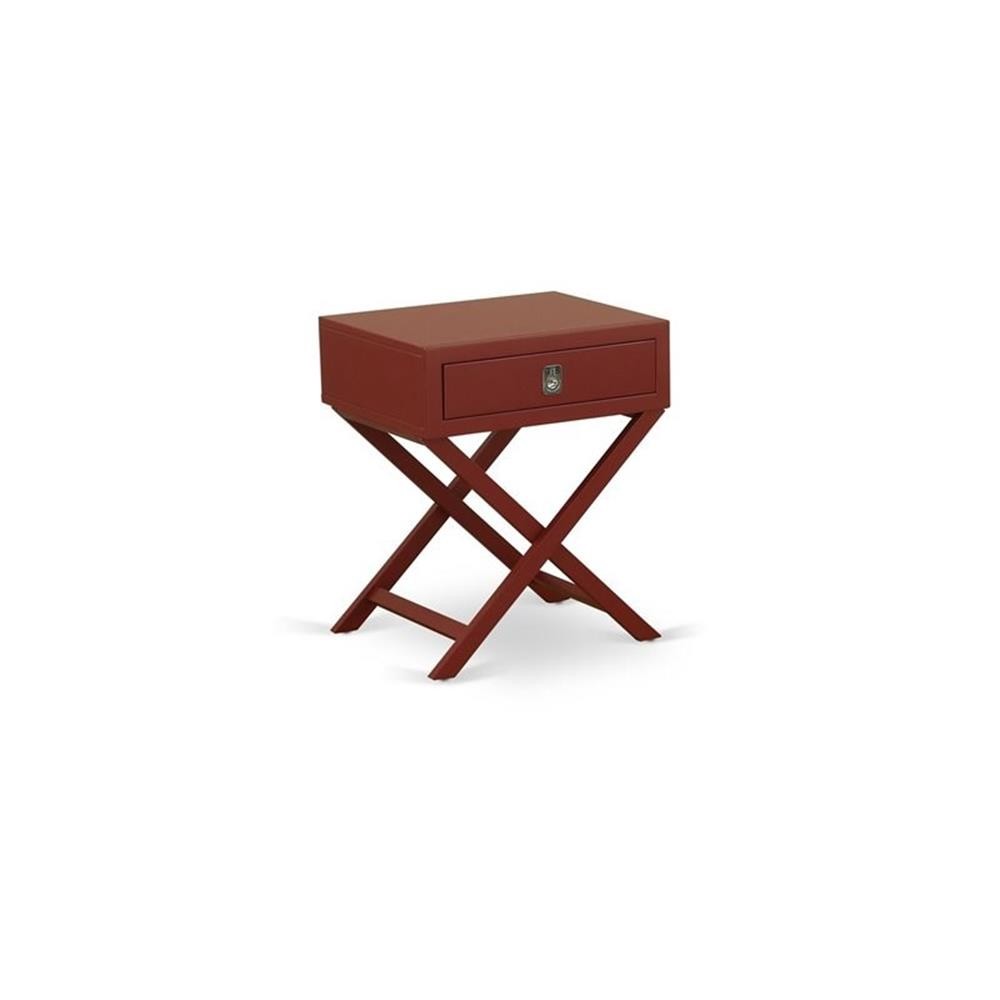 East West Furniture Nolan 3-Piece Wood King Bedroom Set in Brown/Burgundy