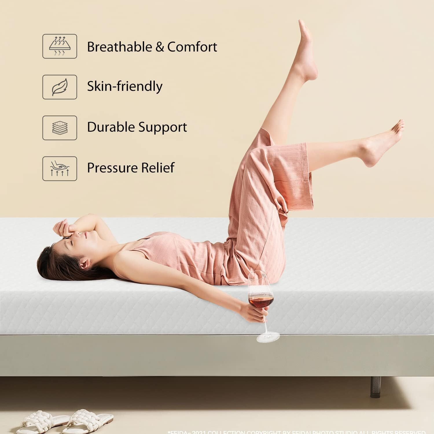 Twin Size 5 Inch Gel Memory Foam Mattress Comfort & Softness Support In A Box