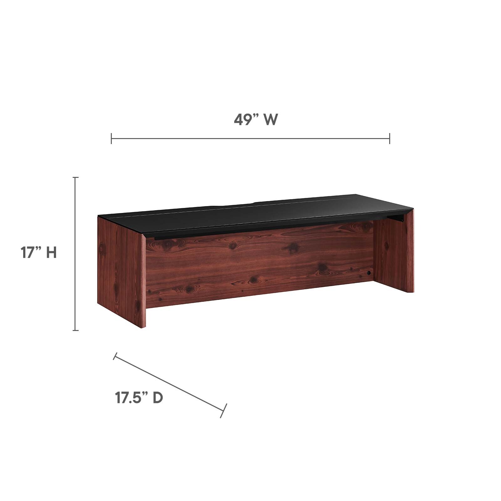 Modway Kinetic 49″ Wall-Mount Home Office Desk in Black Cherry