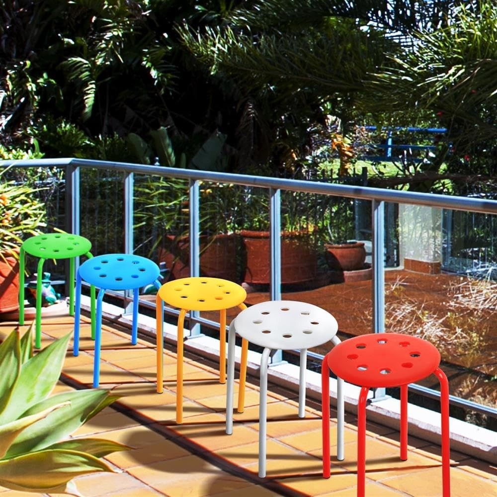 Stackable Stools Set of 5 Classroom Flexible Seating Multicolor | Stackable