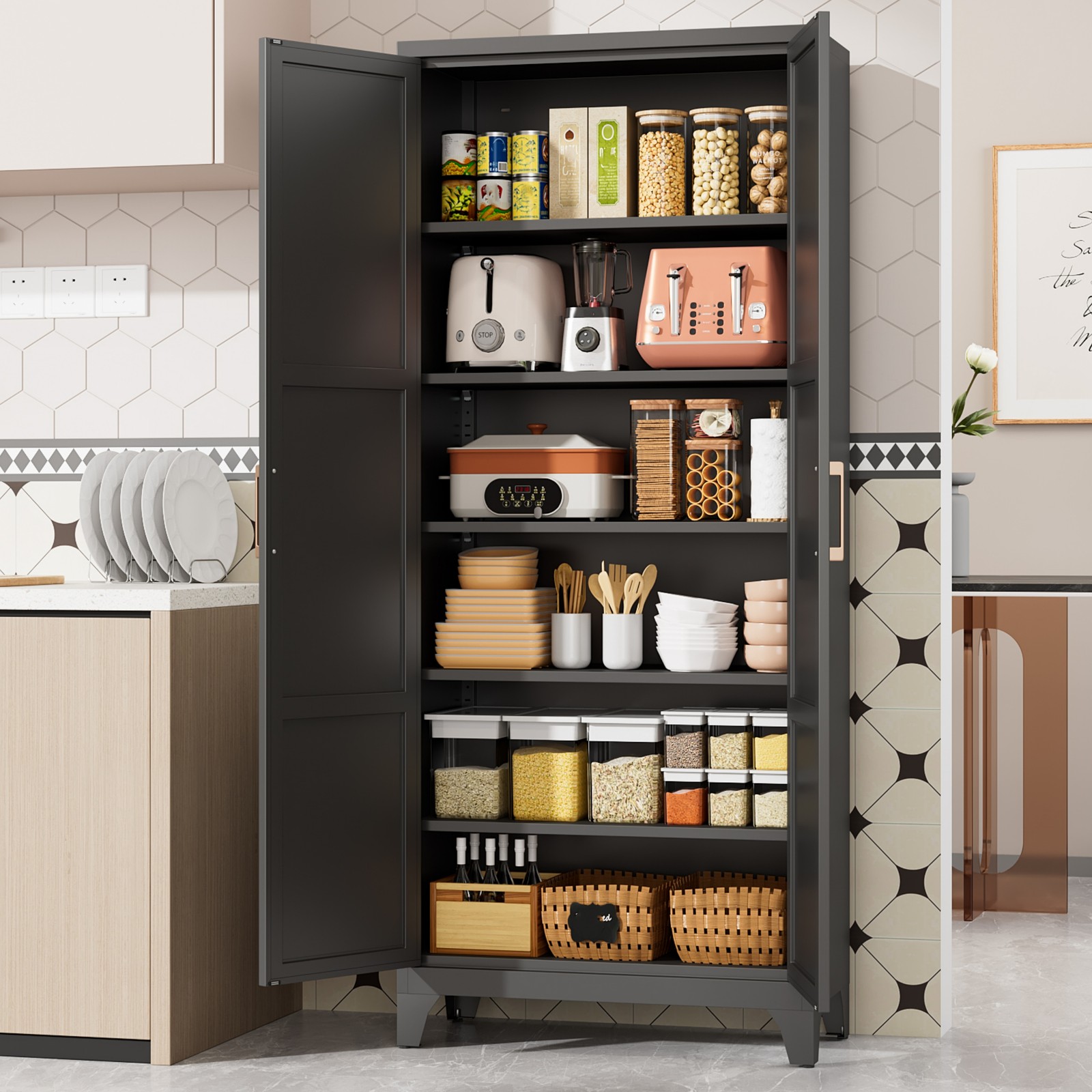 Garage Pantry Kitchen Organizer Office Tool Storage Cabinet Laundry Cupboard NEW