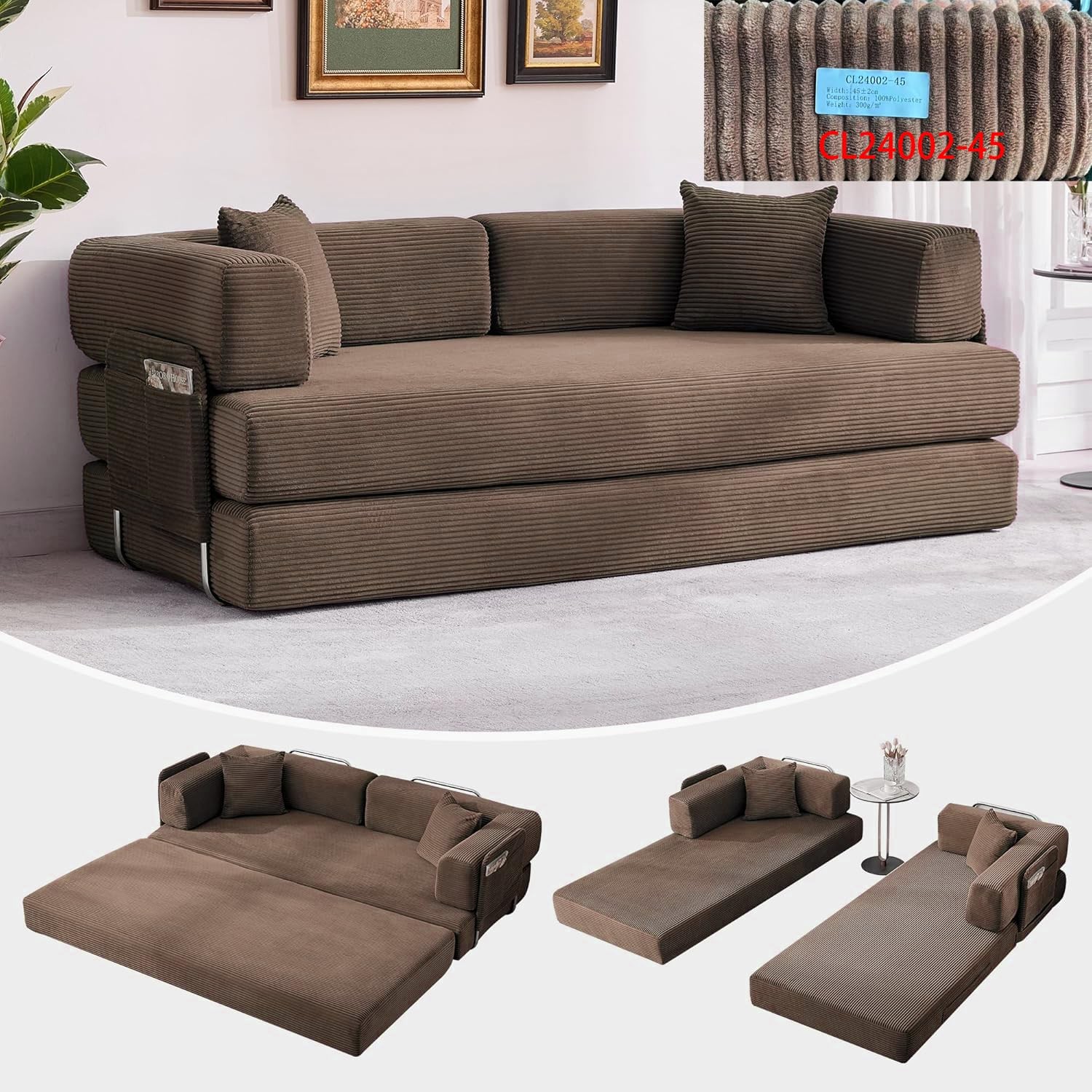 Convertible Sleeper Sofa Bed ,Modern Loveseat Couch Floor Sofa for Living Room