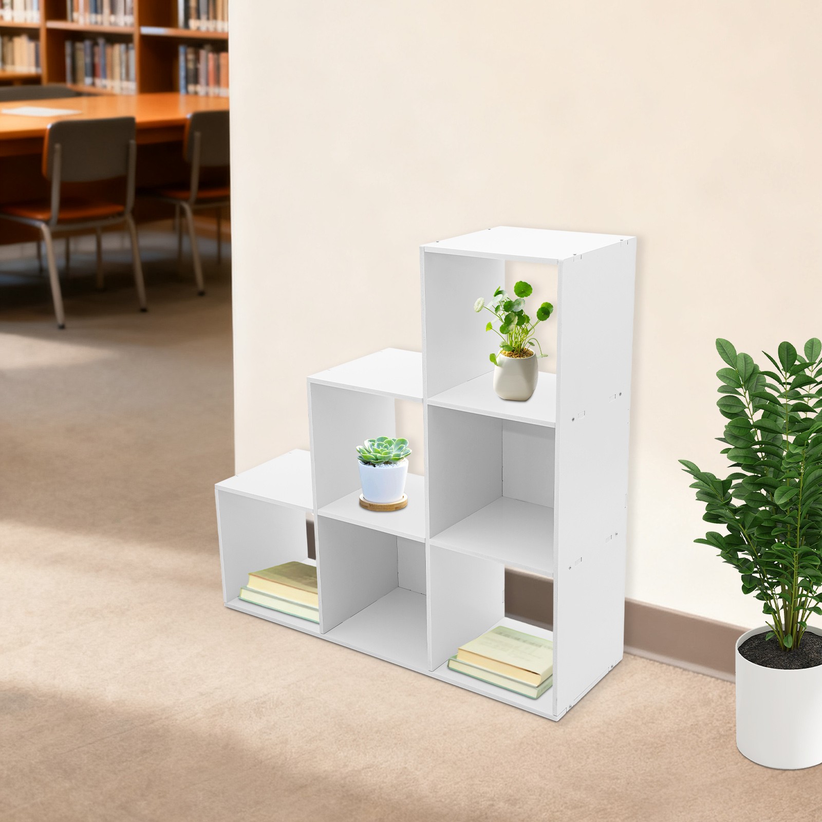 Freestanding 6-cube L-Shaped Corner Shelf for Home/Office 35.43*11*35.43 in 7kg