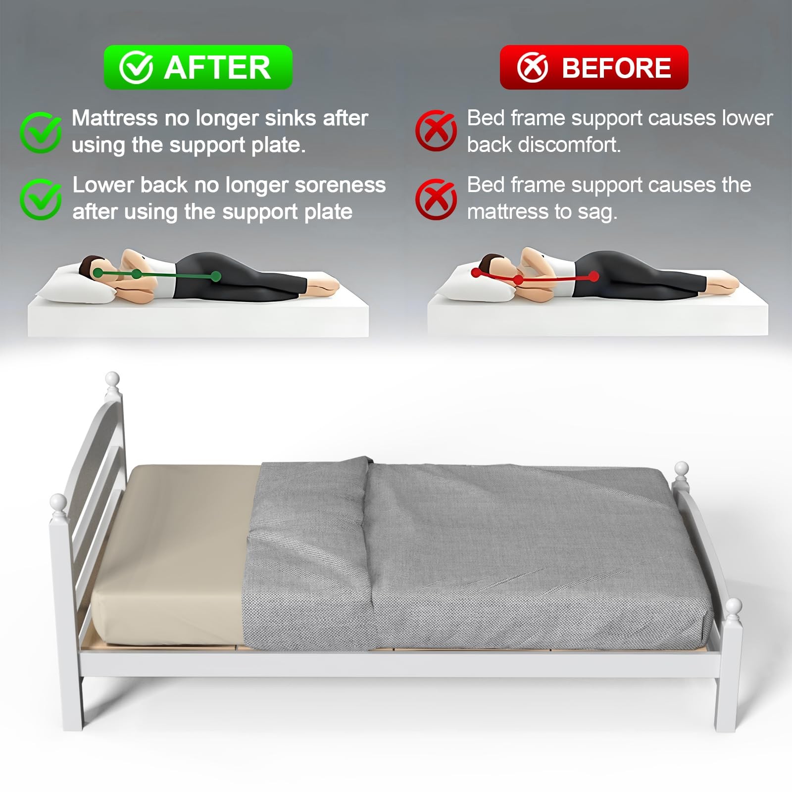 Imperius Mattress Support Wooden Bunkie Board/Bed Slats/Queen Bed Board Under…