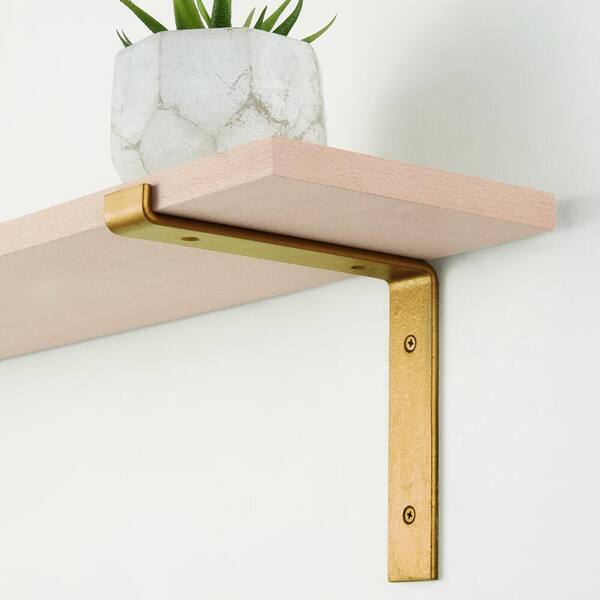 Pair of 8 in. Matte Gold Steel Shelf Bracket Lot of 2 brackets U13