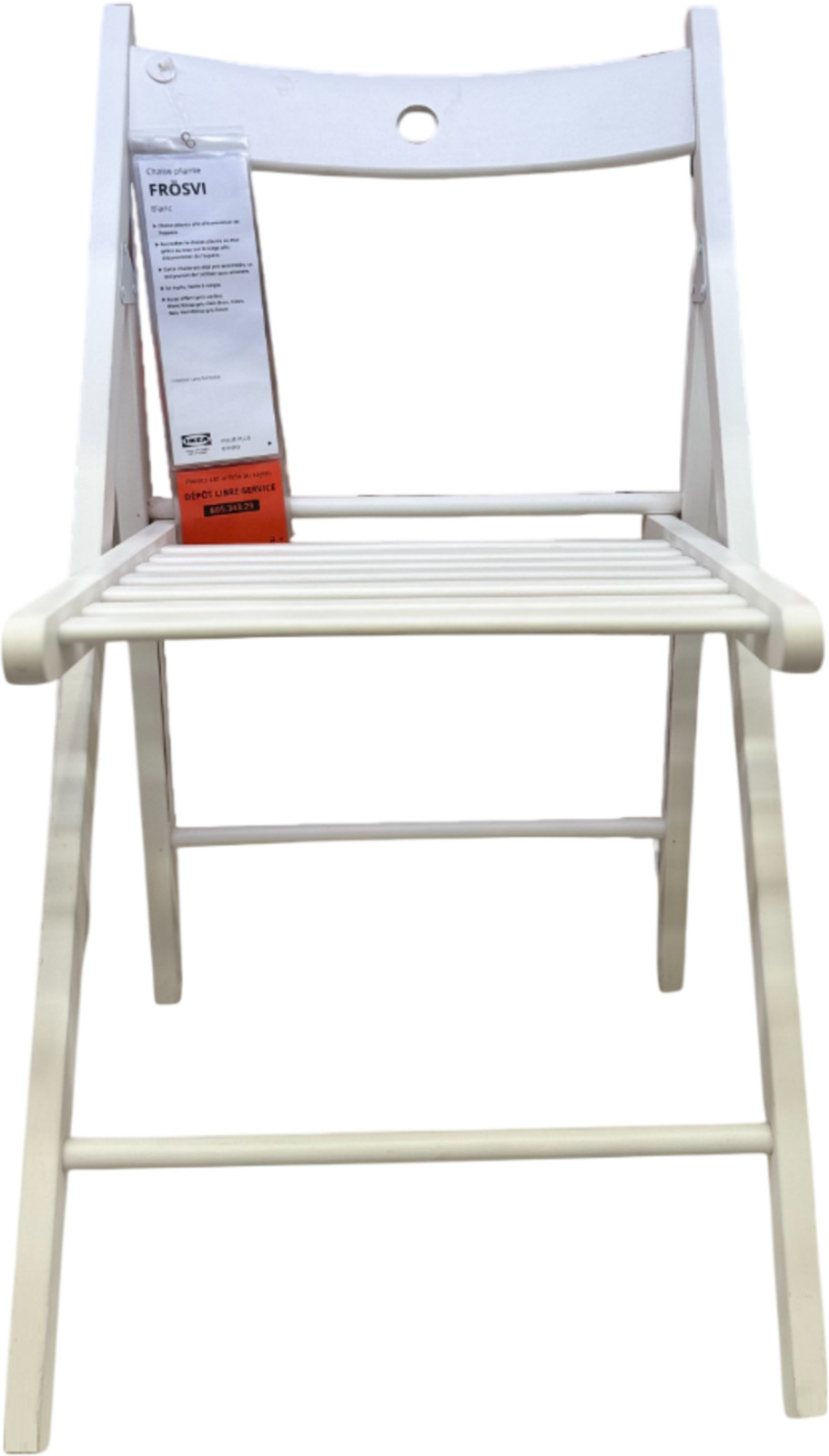 Brand New IKEA FROSVI White Folding Chair 51×44 cm (20 ⅛x17 ⅜ “) 805.343.29