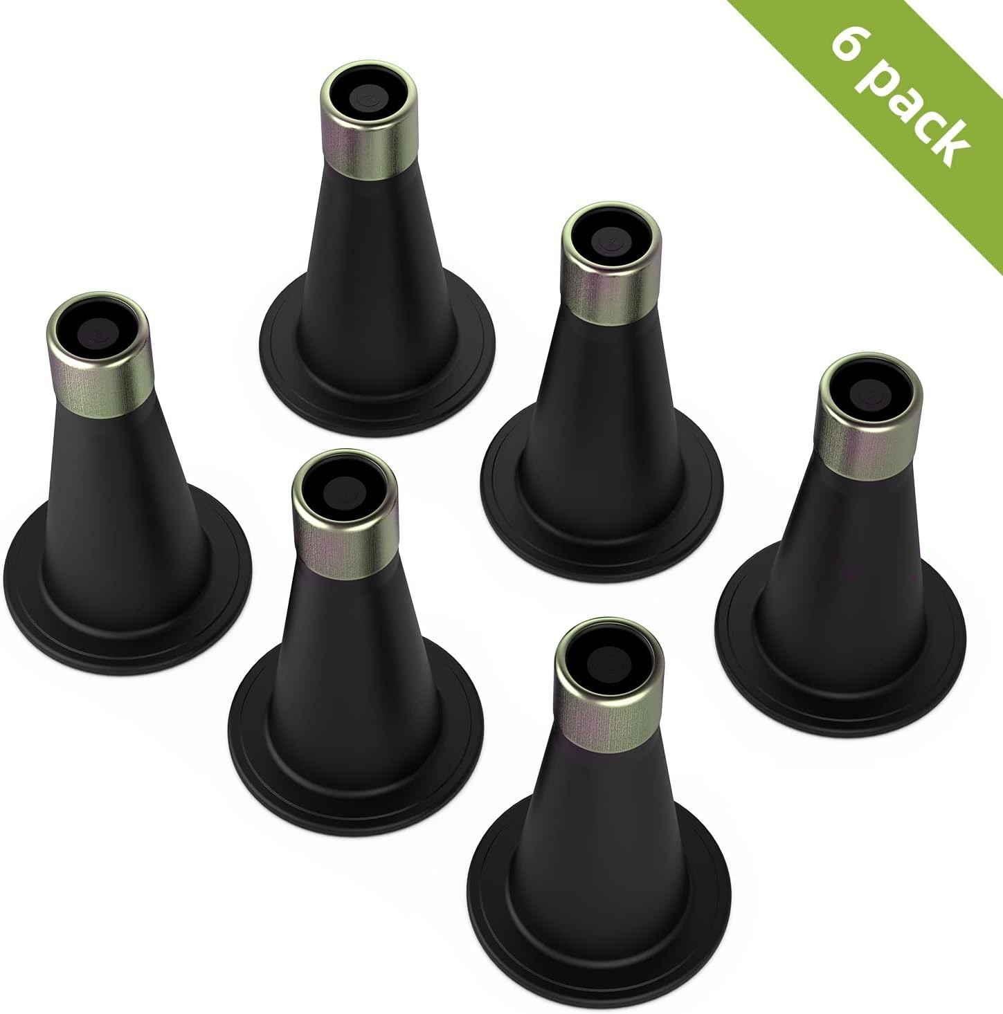 6 Pack Black and Gold Bed Frame Feet Risers, Easy Installation, Durable Design