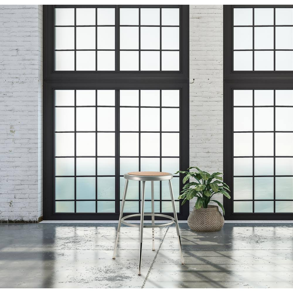 19 In. – 27 In. Height Grey Adjustable Heavy-Duty Steel Stool (2-Pack)