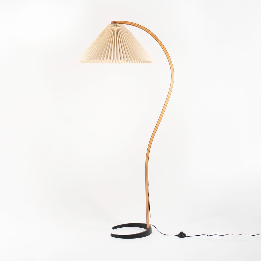 1971 Caprani Timberline Teak and Linen Floor Lamp by Mads Caprani AS in Denmark