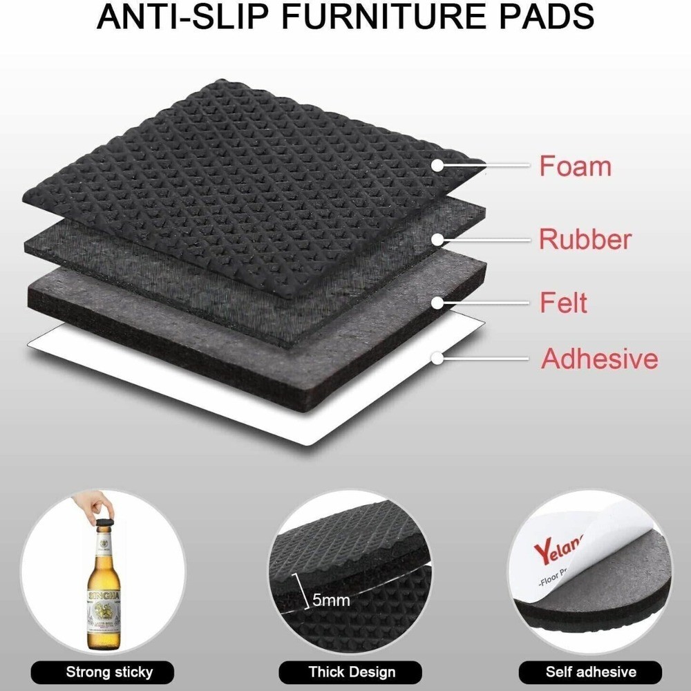 30 Pcs Floor Protector pads Square, EVA Rubber