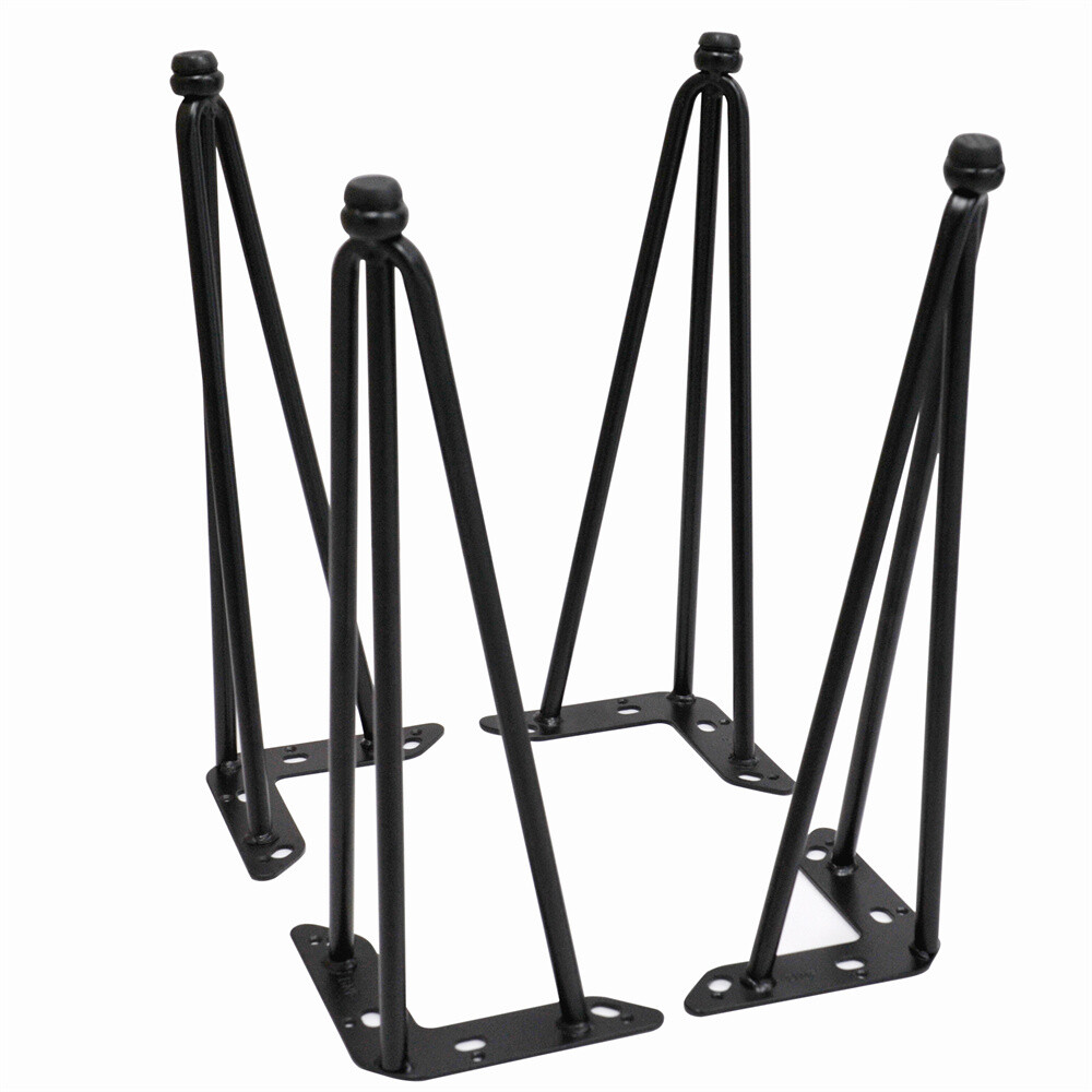 HST 6″ – 30″ Coffee Table Metal Hairpin Legs Iron Bar Black Set of 4