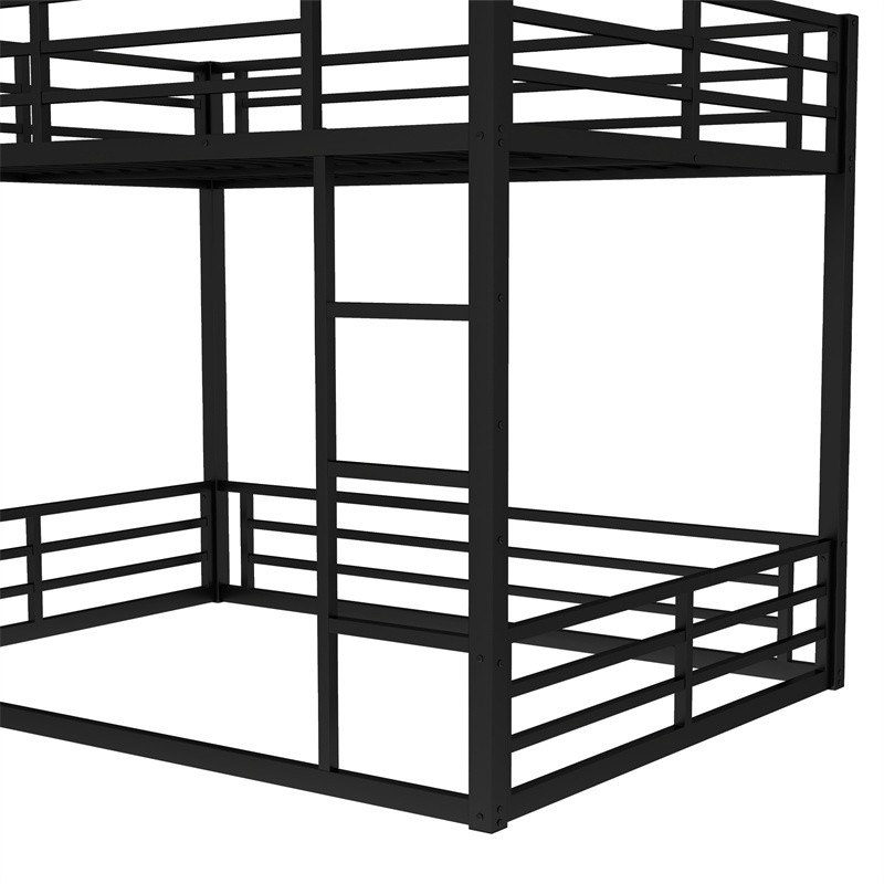 Metal Queen over Queen Bunk Bed for Adults/Teens – Space-Saving No Box Spring