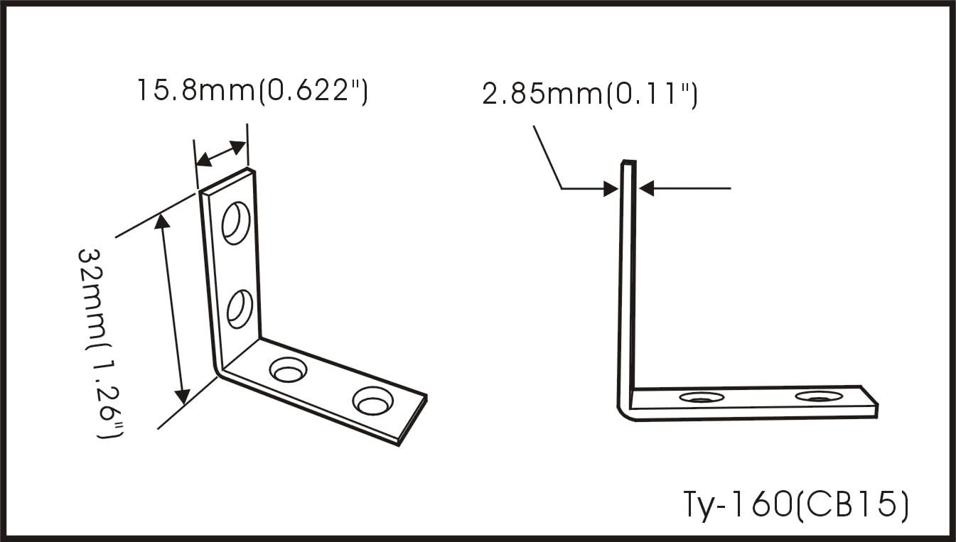 Heavy Duty Wider L Bracket 3.0mm(0.118″) Thickness, 90 Degree, for Wooden Fra…