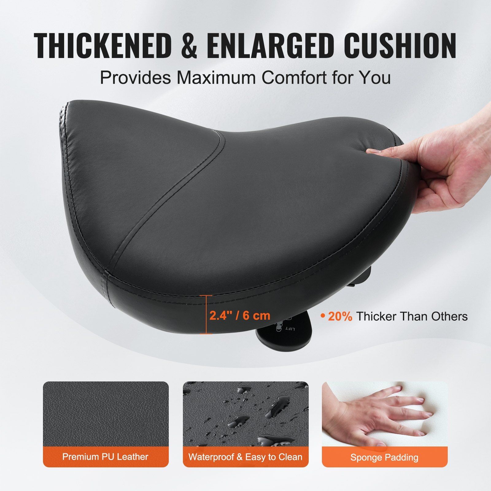 Lab Saddle Stool 400lb Load Heavy Duty Construction Black PU Seat