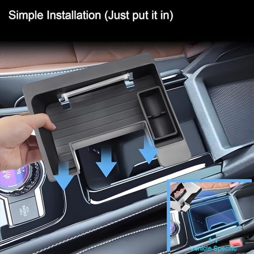 2025 2026 Tiguan Center Console Organizer Front, for VW Tiguan Tiguan-Black
