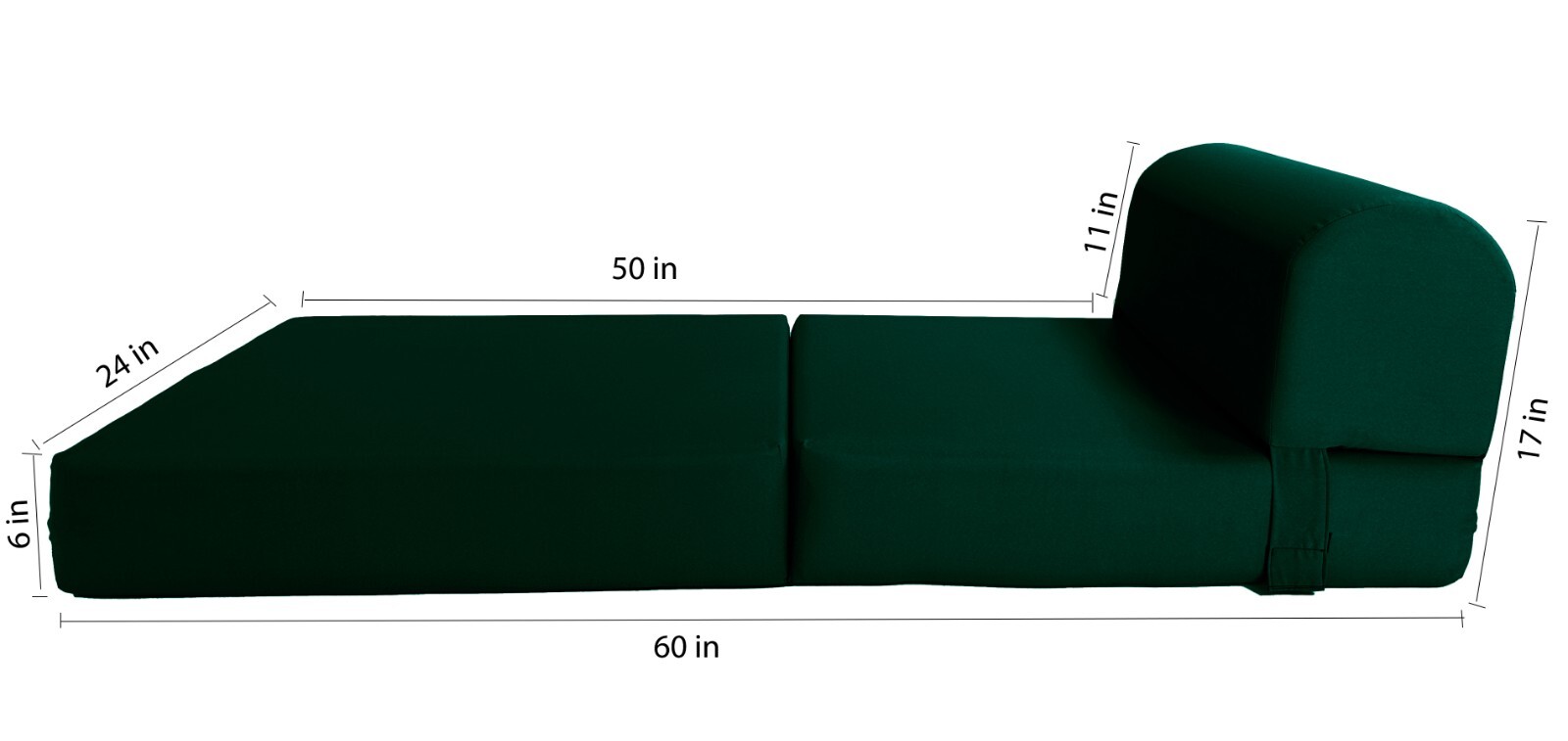 Sleeper Chair Folding Foam Beds, Portable Sofa Bed Sit Sleep 6 x 24 x 70 Hunter